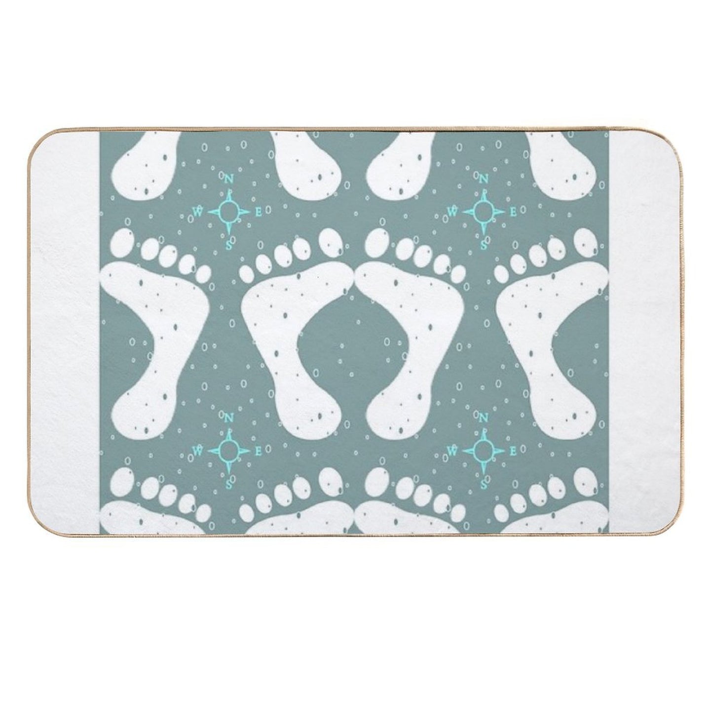 Footsteps in The Snow A Maze of Winter Wanderings Odorless Bath Mat