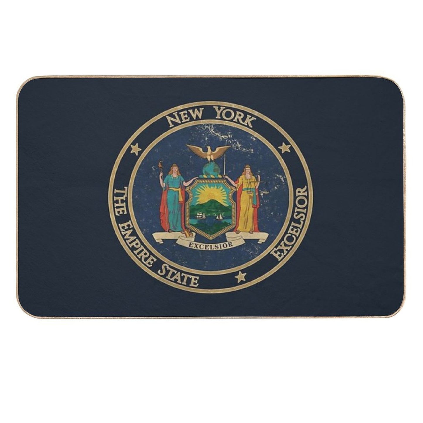 Vintage New York USA United States of America American State Flag Dirt-Trapping Bath Mat