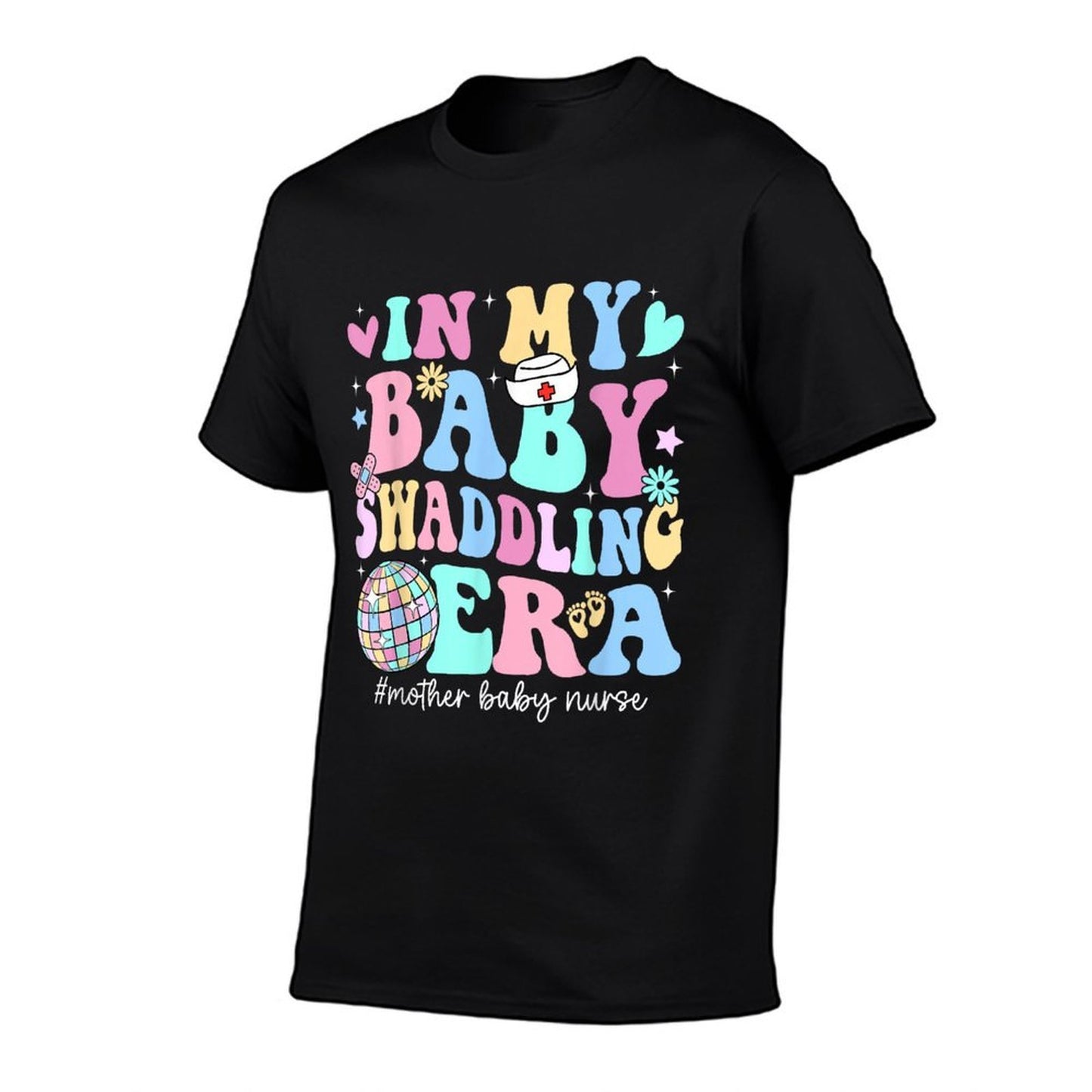 In My Baby Swaddling Era Mother Baby Nurse Postpartum Groovy  Wrinkle-resistant T-Shirt