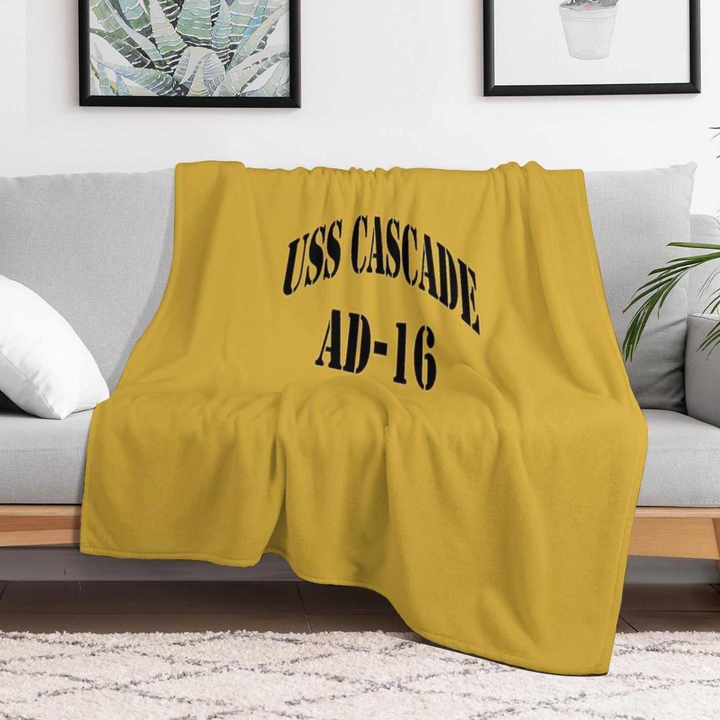USS CASCADE (AD-16) SHIP'S STORE Travel-friendly Throw Blanket