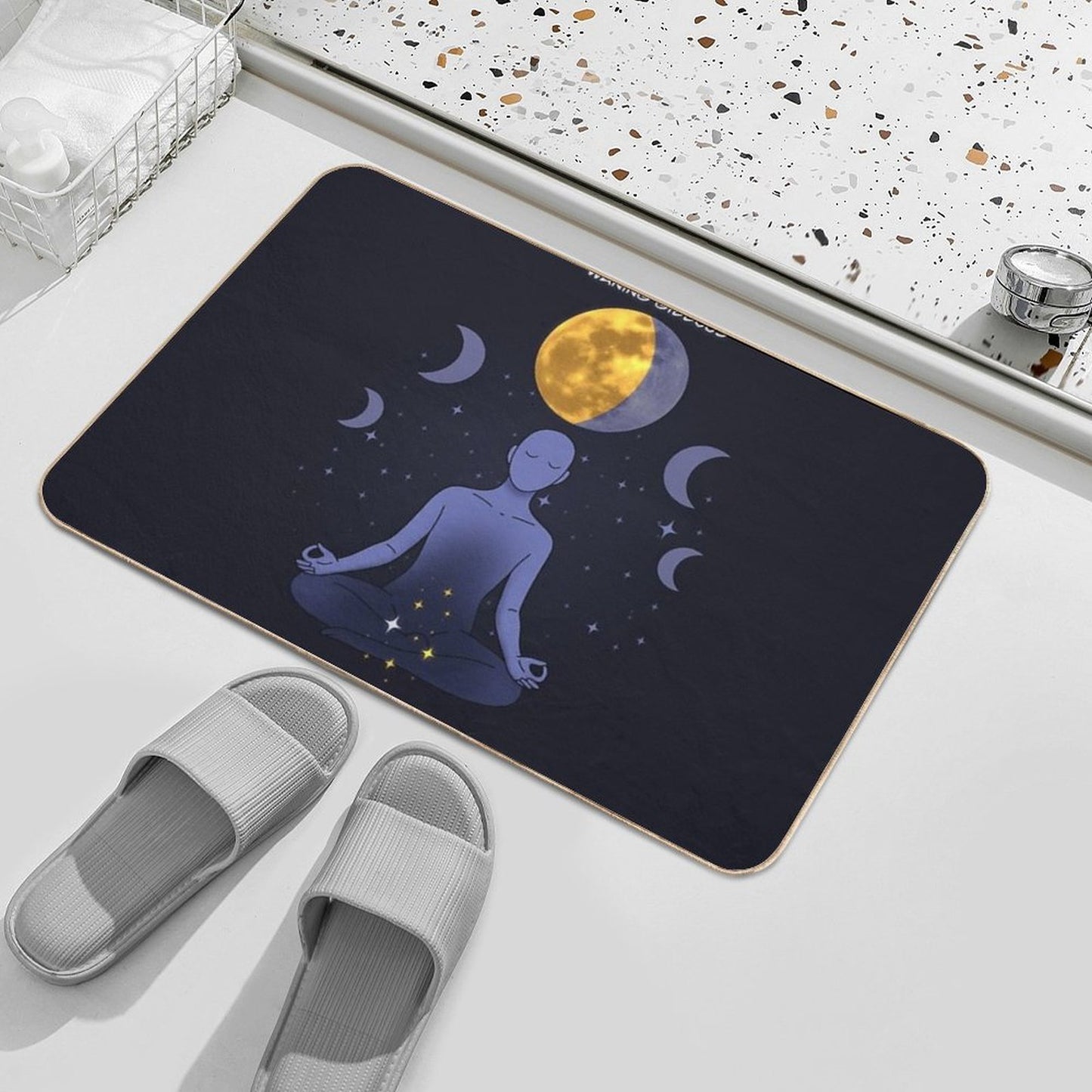 Lunar Lotus – Waning Gibbous (Release & Reflect) Dirt-Trapping Bath Mat