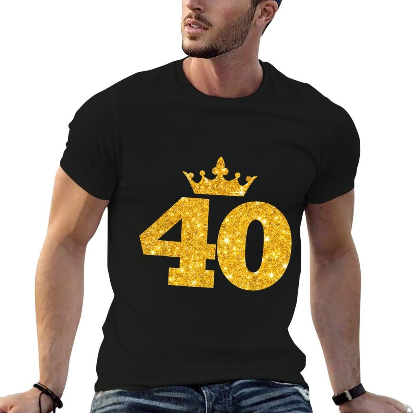 40th Birthday T Custom Crown Happy Birthday Cotton T-Shirt