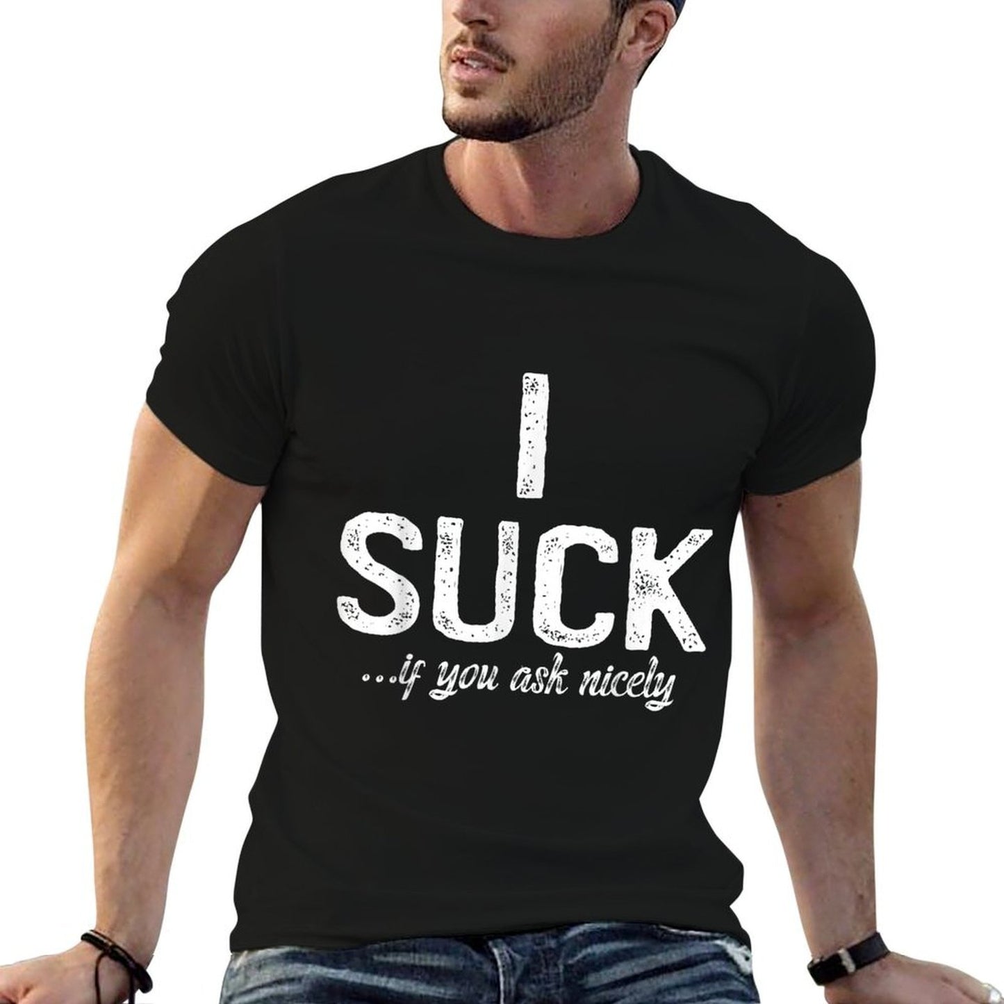 I Suck If You Ask Me Nicely I Funny Saying Gay CSD Cotton T-Shirt
