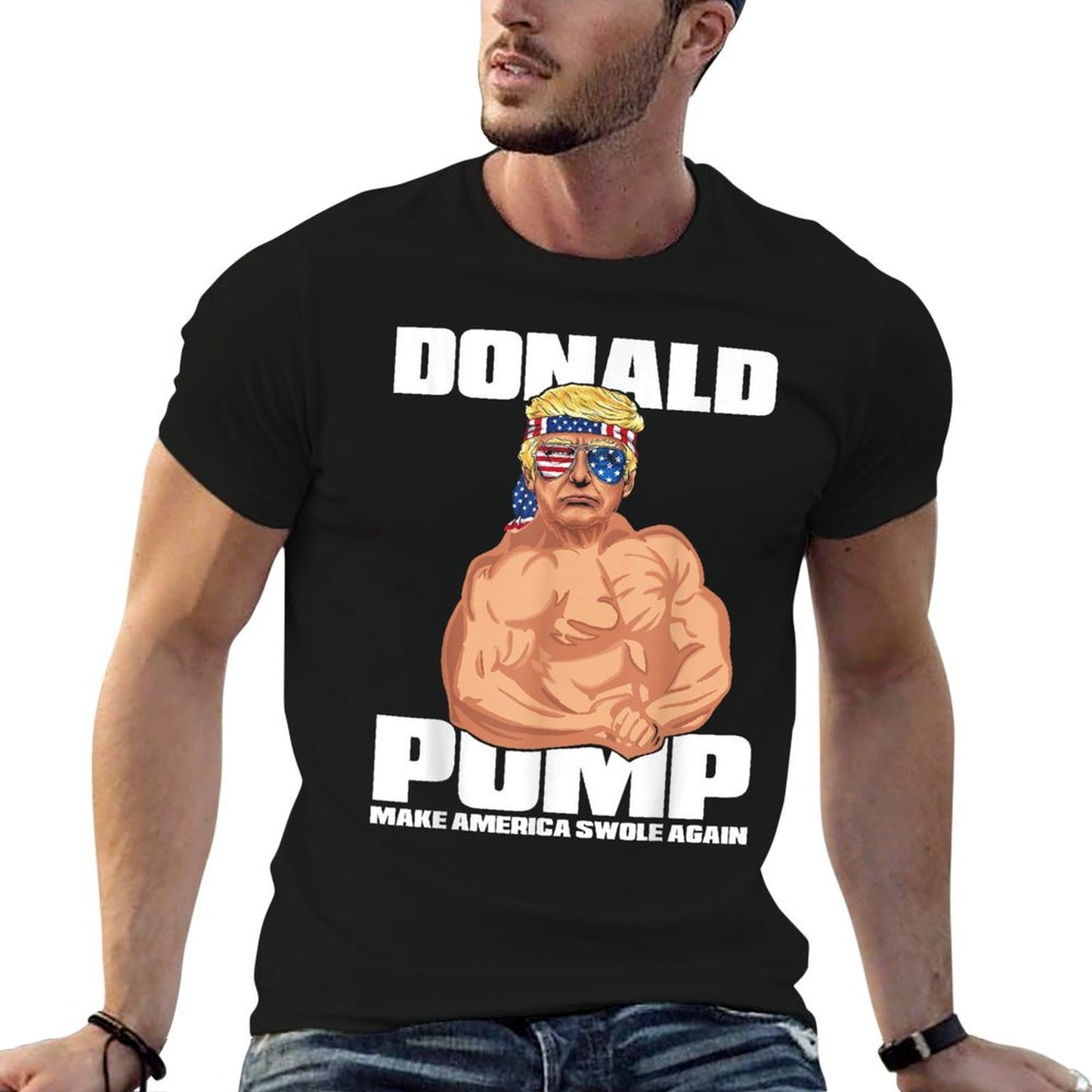 Patriotic Trump Funny July 4th Donald Pump Polyester Blend T-Shirt