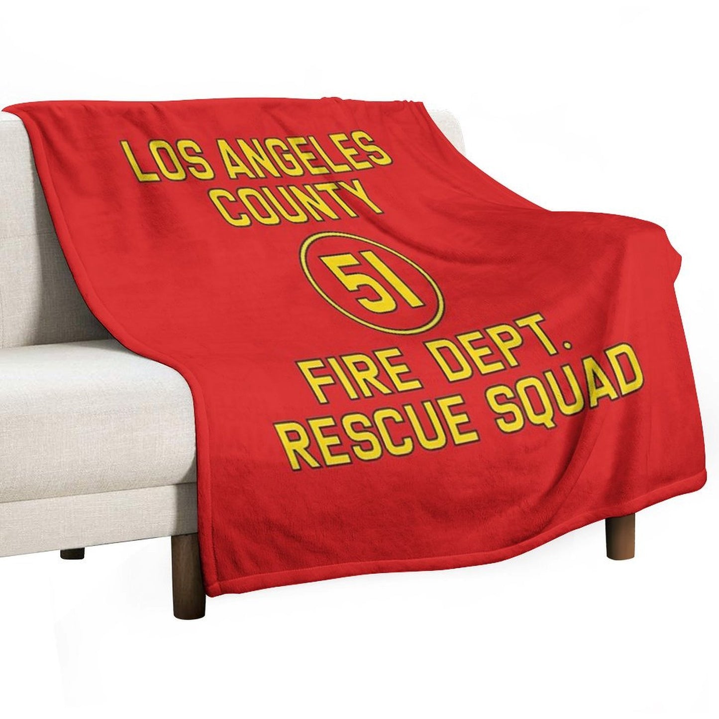 Emergency Squad 51 Side of Truck Reproduction Logo Compact Throw Blanket