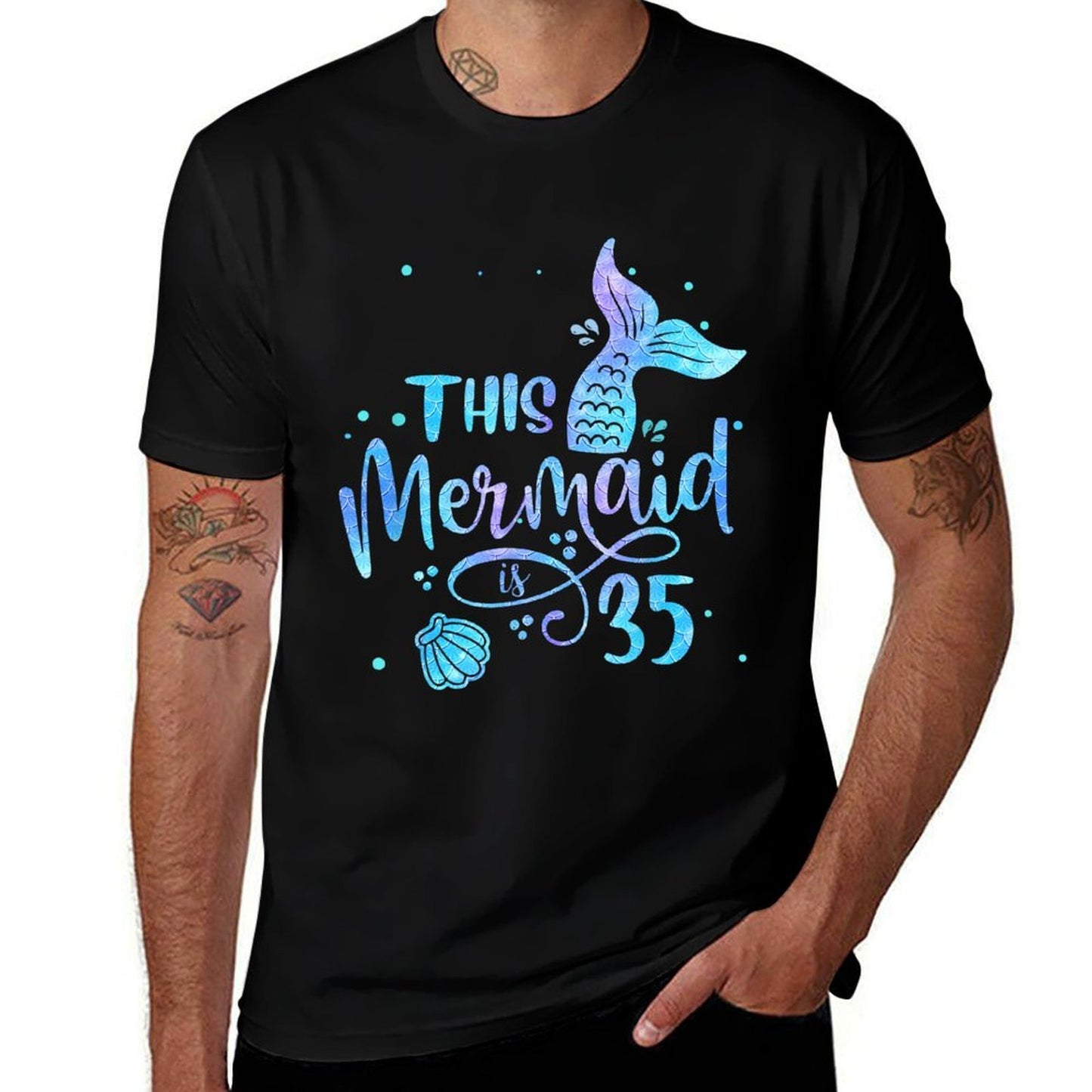 This Mermaid Is 35 Years Old 35th Birthday Mermaid Girl Graphic-printed T-Shirt