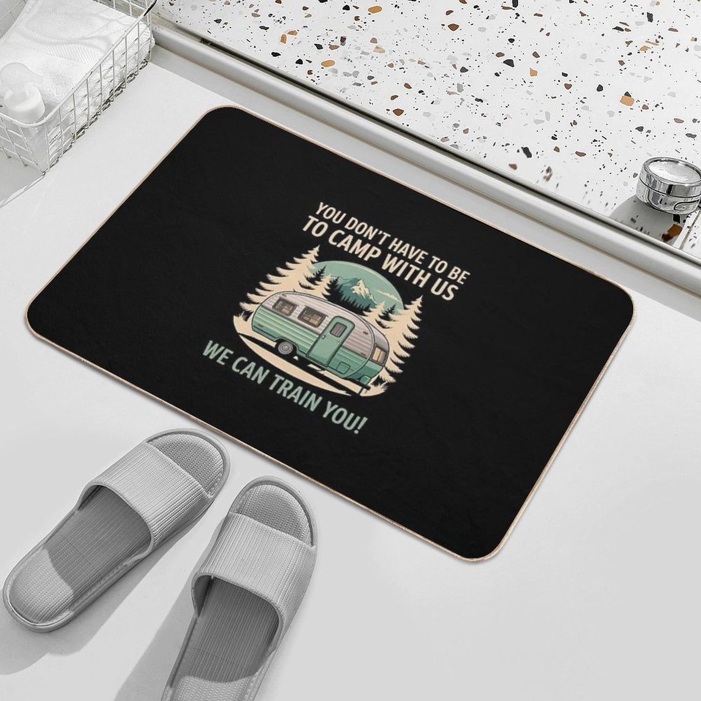 Crazy Camp With Us Funny Camping Rapid-Drying Bath Mat