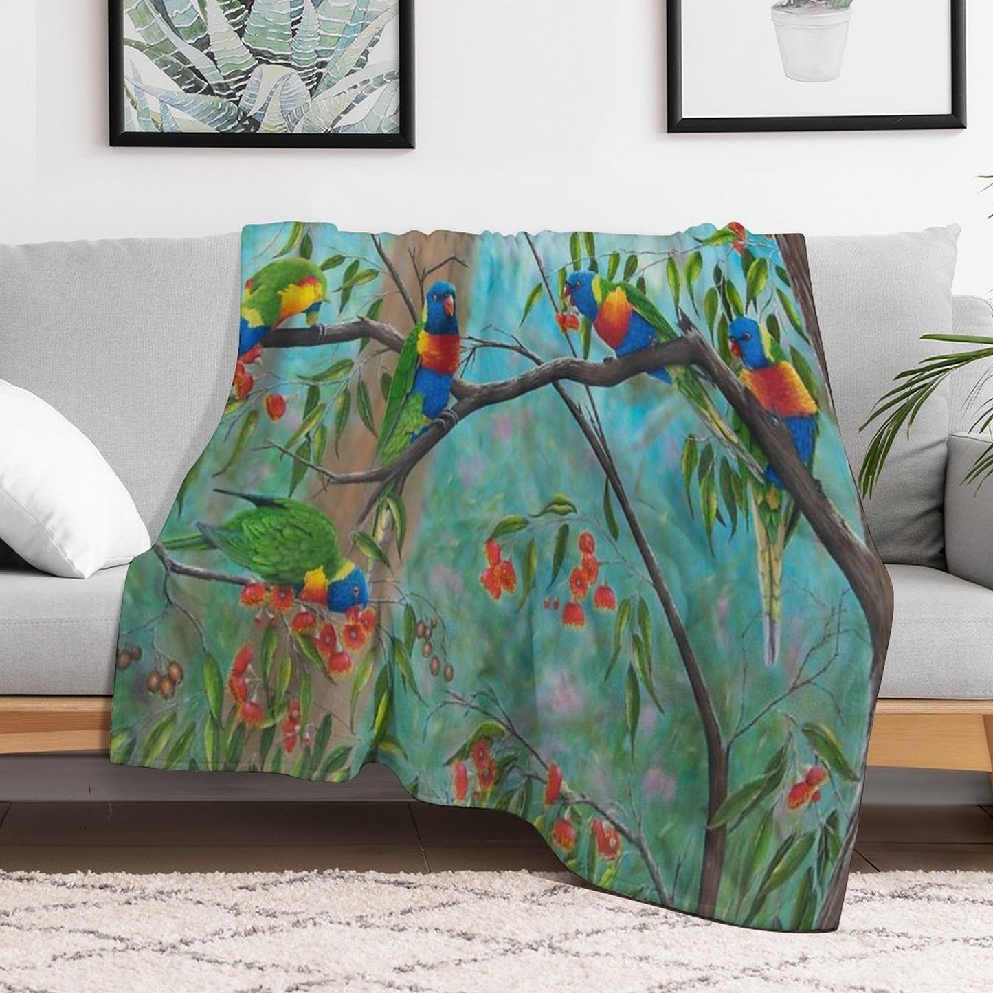 Sunday Lunch in The Dandenongs Machine-washable Throw Blanket
