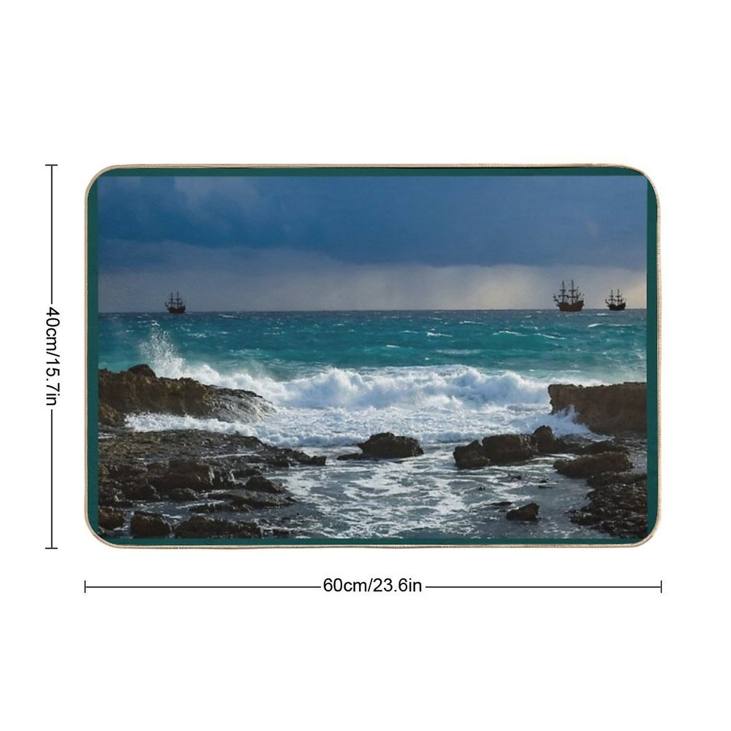 OCEAN WAVES Durable Bath Mat