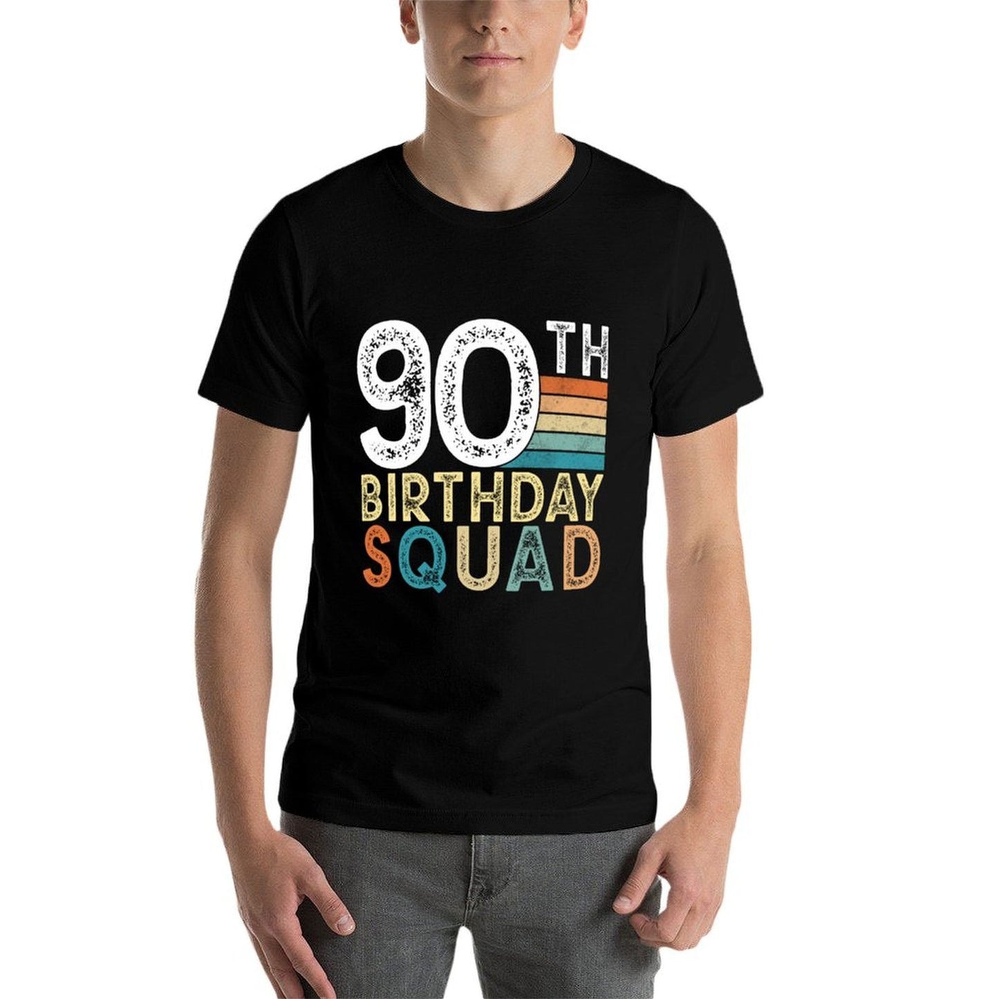 90th Birthday Squad Bday 90 Year Old Party Crew Men Women Wrinkle-resistant T-Shirt