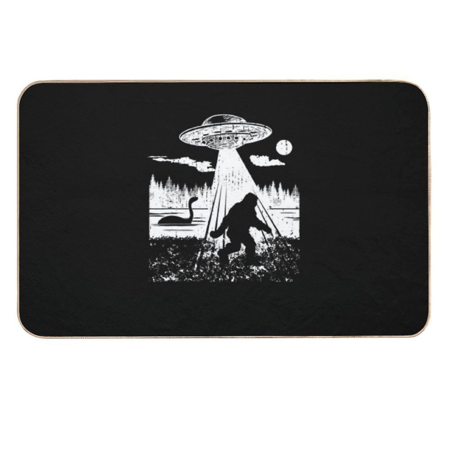 Trend Bigfoot Ufo Abduction Sasquatch Aliens Cryptozoology Pet-Safe Bath Mat