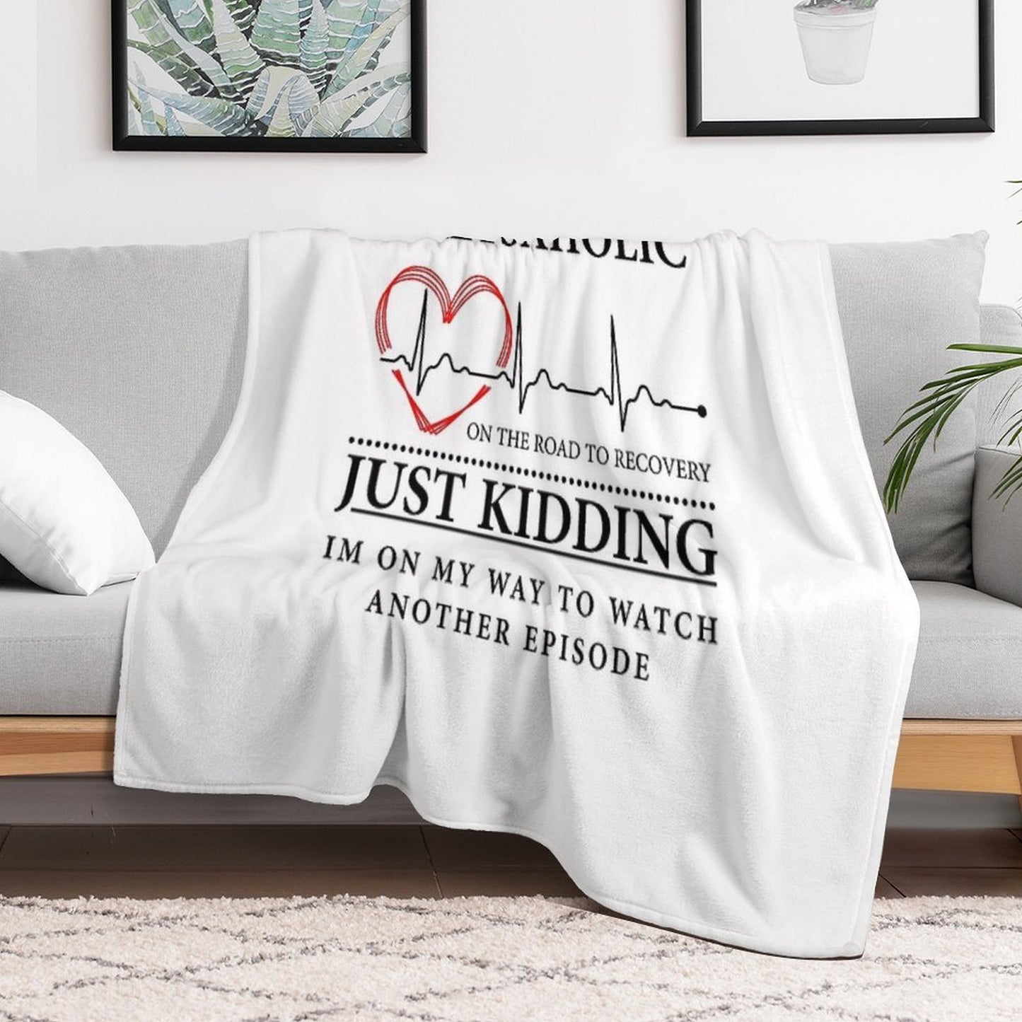 I'm on My Way to Watch Another Episode Quote of Grey's Shrink-resistant Throw Blanket