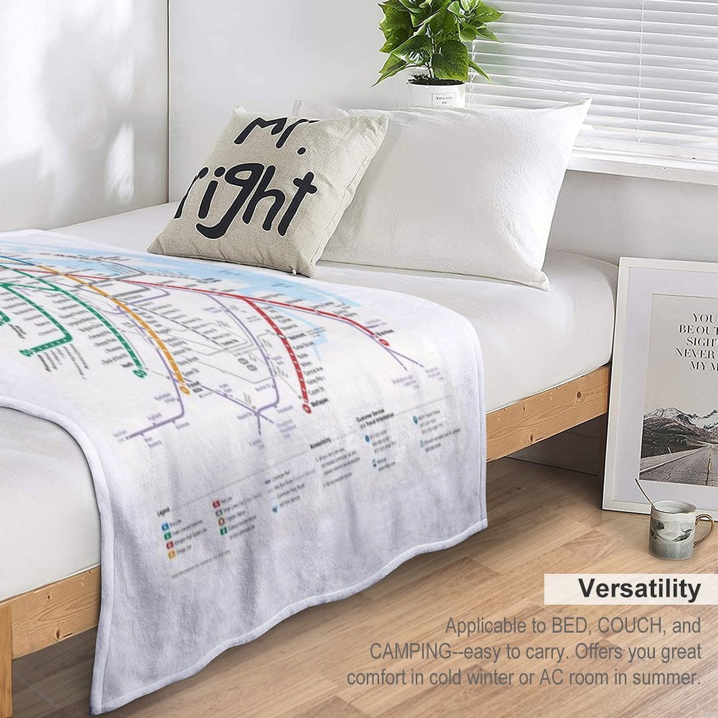 Boston Area Transport System Map Quick-dry Throw Blanket