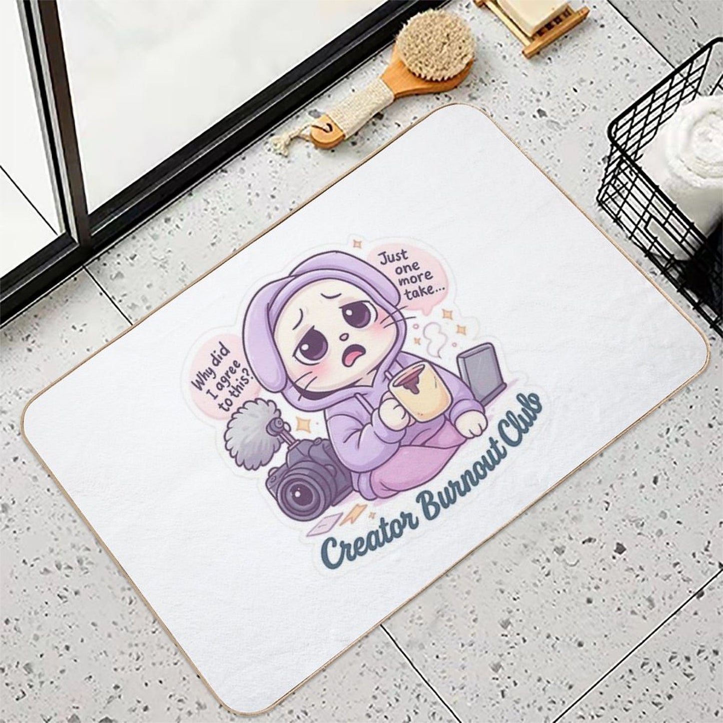 Bunny Creator Burnout Club Sticker Stain-Proof Bath Mat