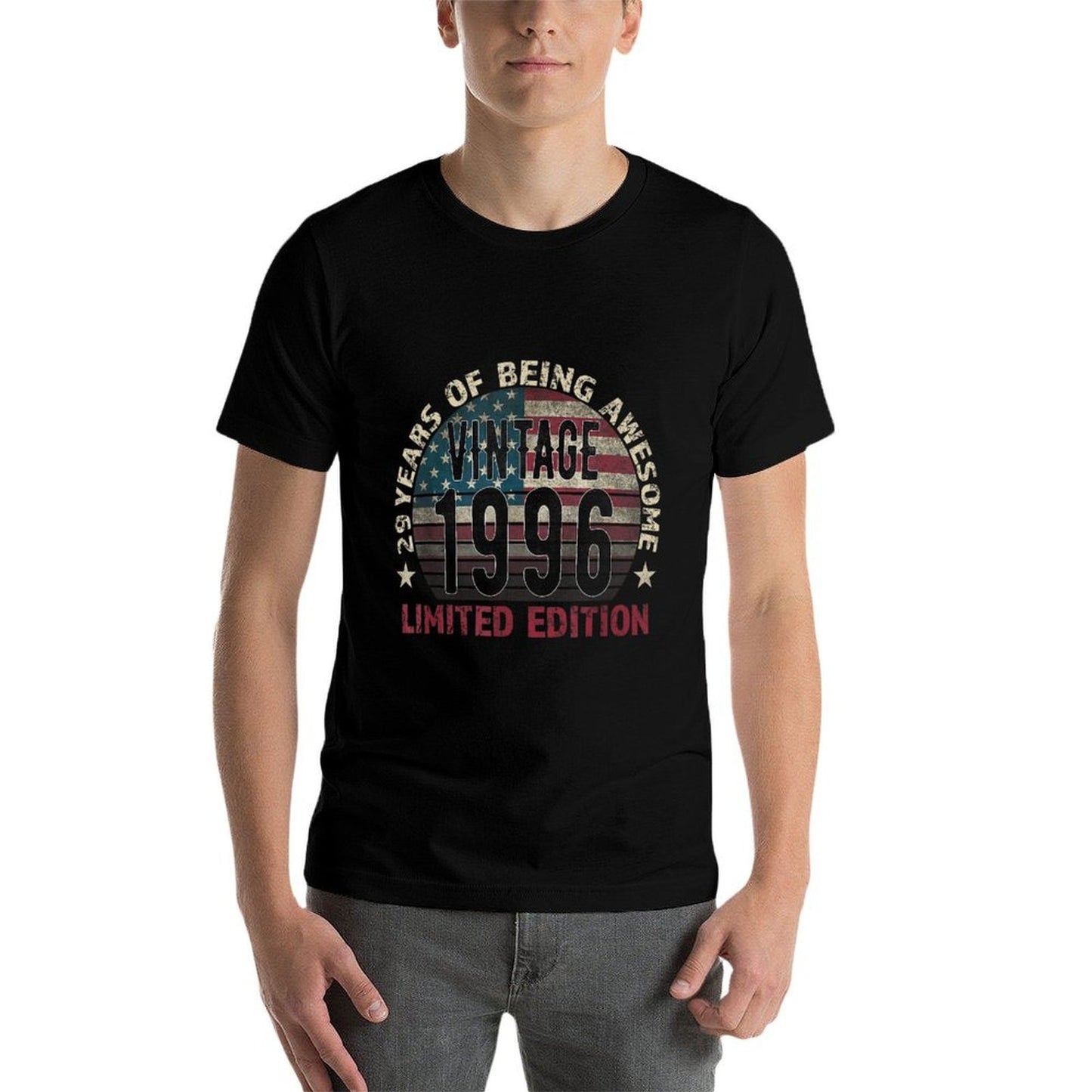 29th Birthday Gift Men Vintage Born 1996 Turning 29 Year Old Breathable T-Shirt