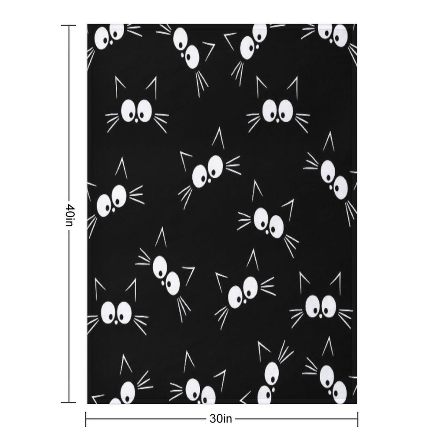 Cute Black Cat Pattern Travel-friendly Throw Blanket