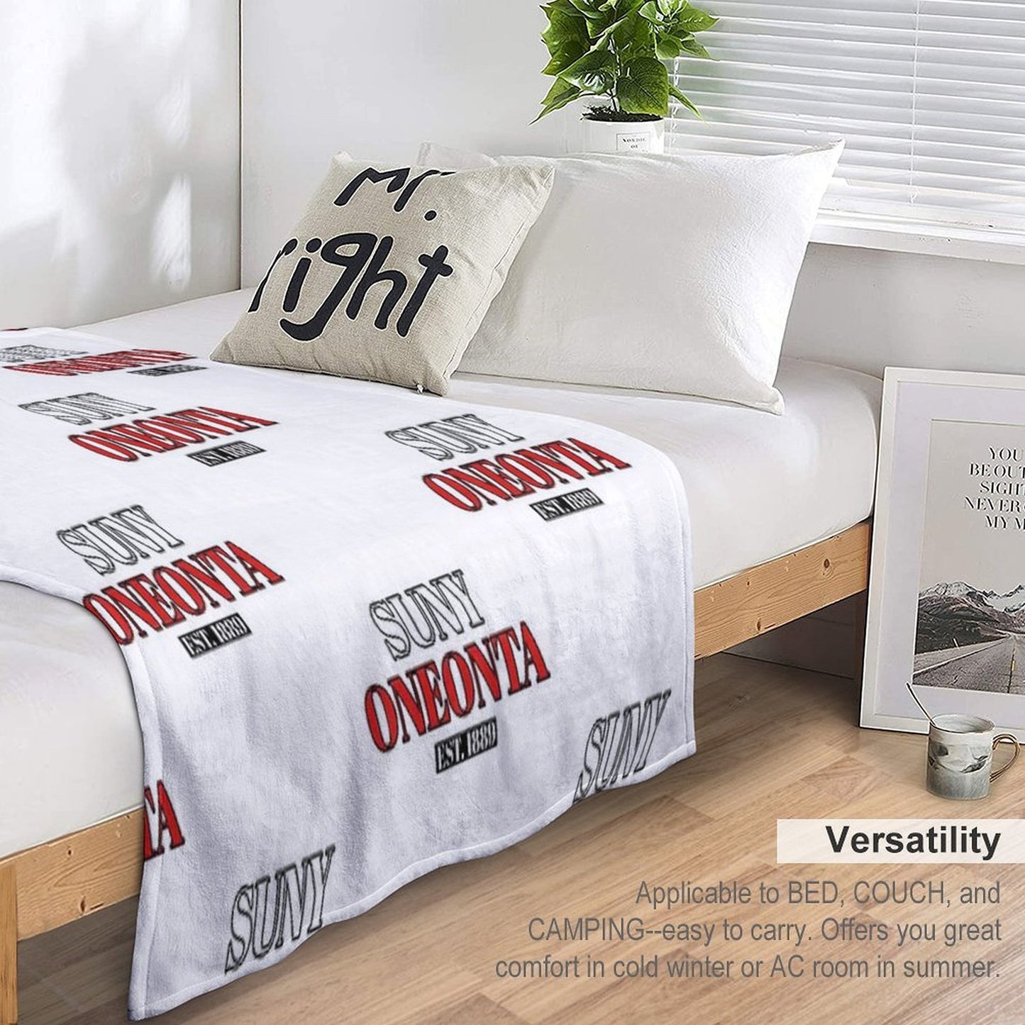SUNY Oneonta Straightforward Velvety-soft Throw Blanket