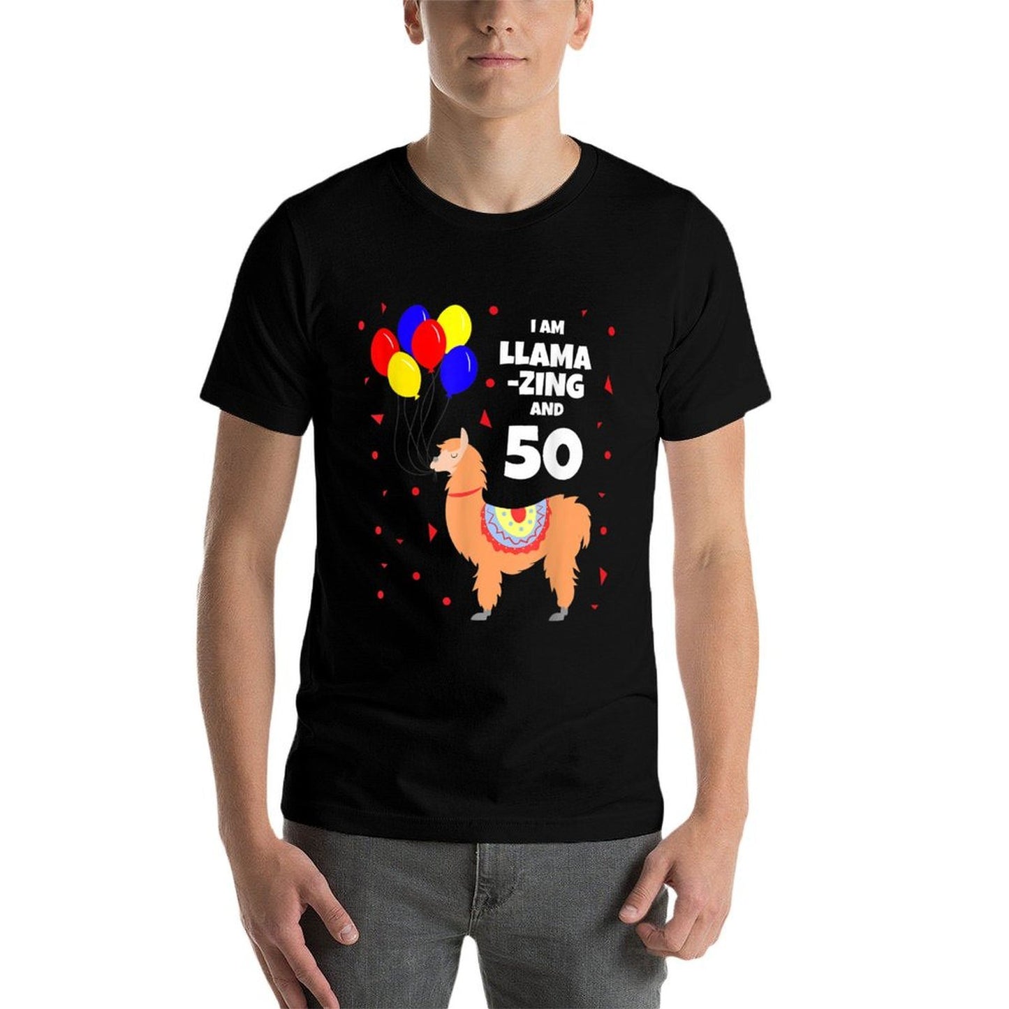 I Am Llamazing - Funny 50th Birthday Cool Lama  Vintage-inspired T-Shirt