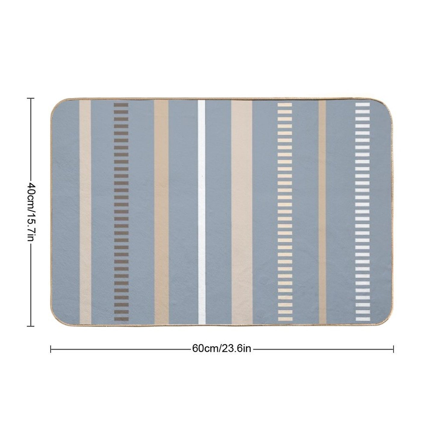 Vertical Stripes Slate Non-Slip Bath Mat