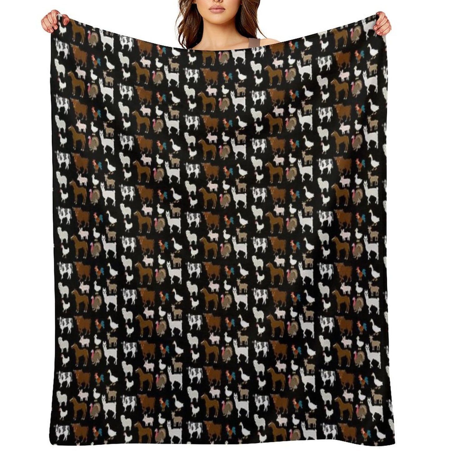 Farm Animals - The Kids' Picture Show Wrinkle-free Throw Blanket