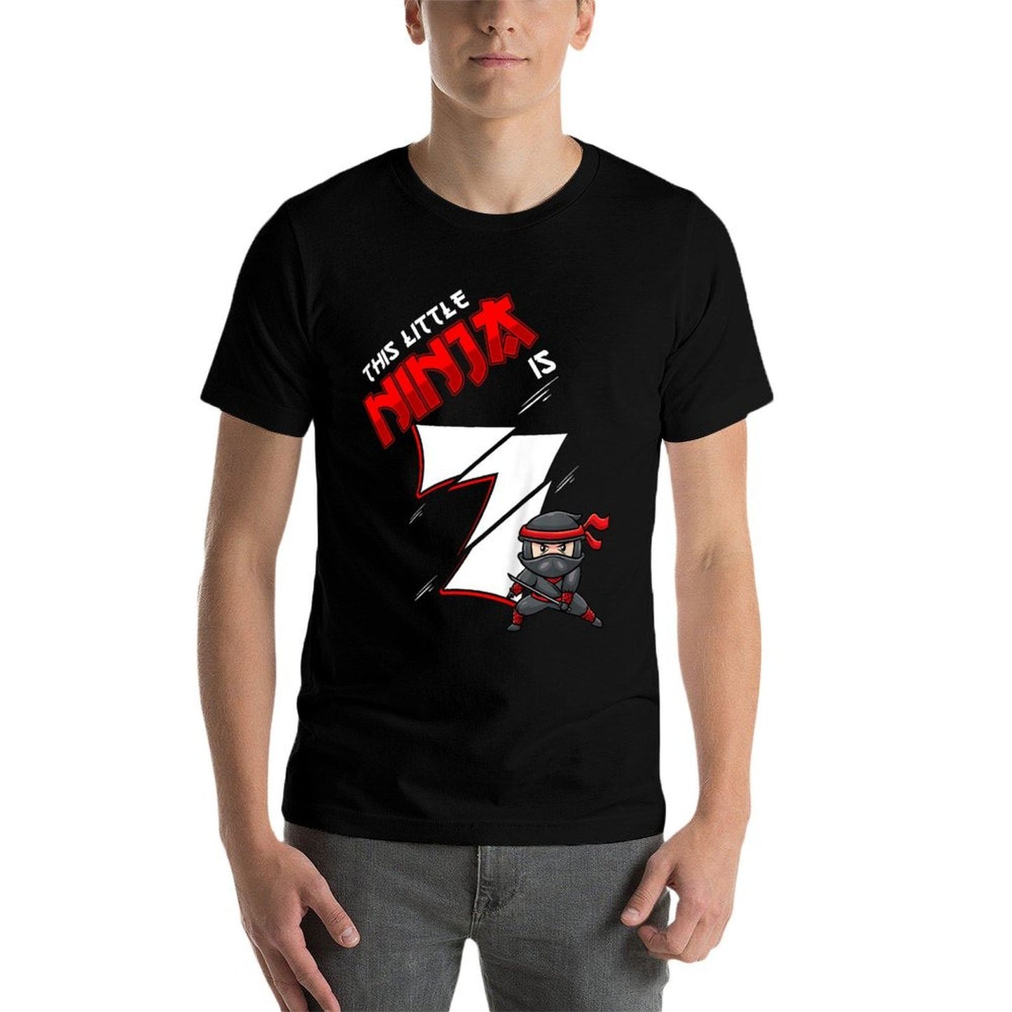 Kids 7th Birthday For Boy 7 Years Old Ninja High-quality Stitching T-Shirt