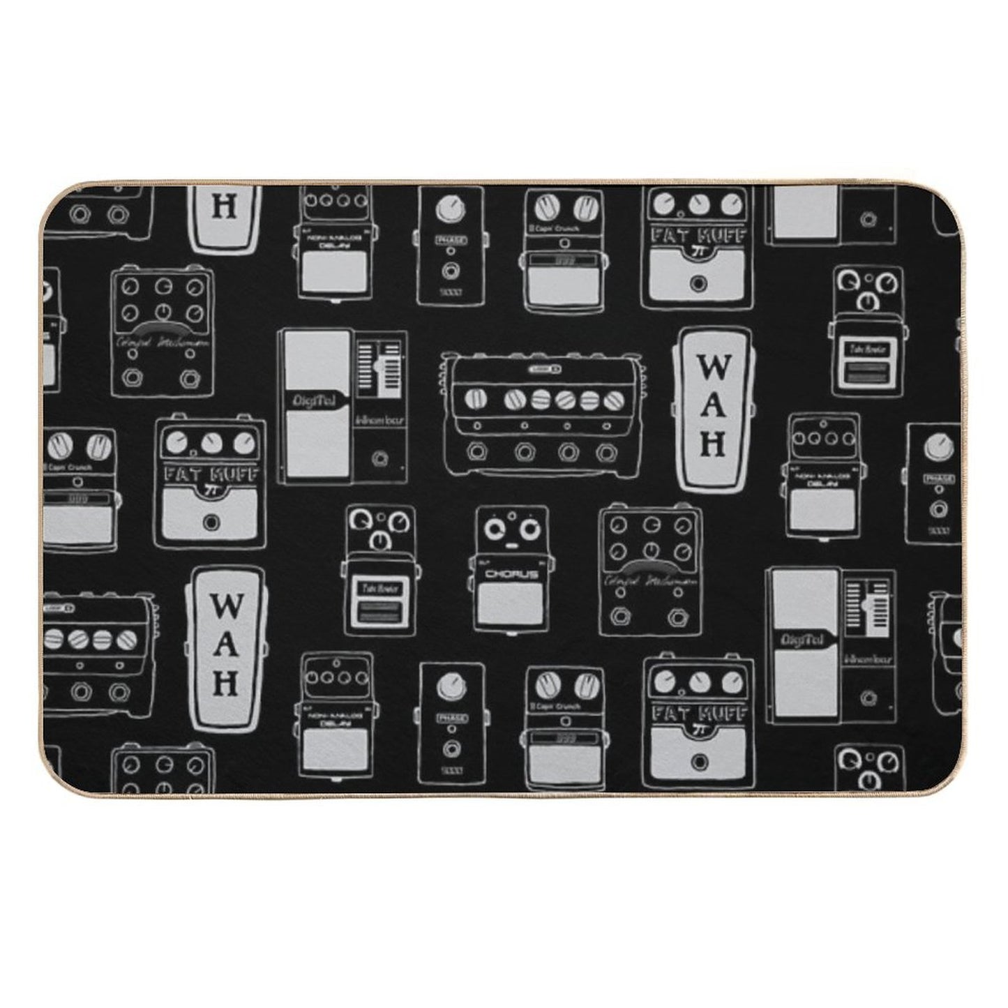 Guitar Pedals Recording Studio Engineer Guitarist Gear Foot Effect Pedals Music Illustration Mug Sticker T-Shirt Etc... Durable Bath Mat