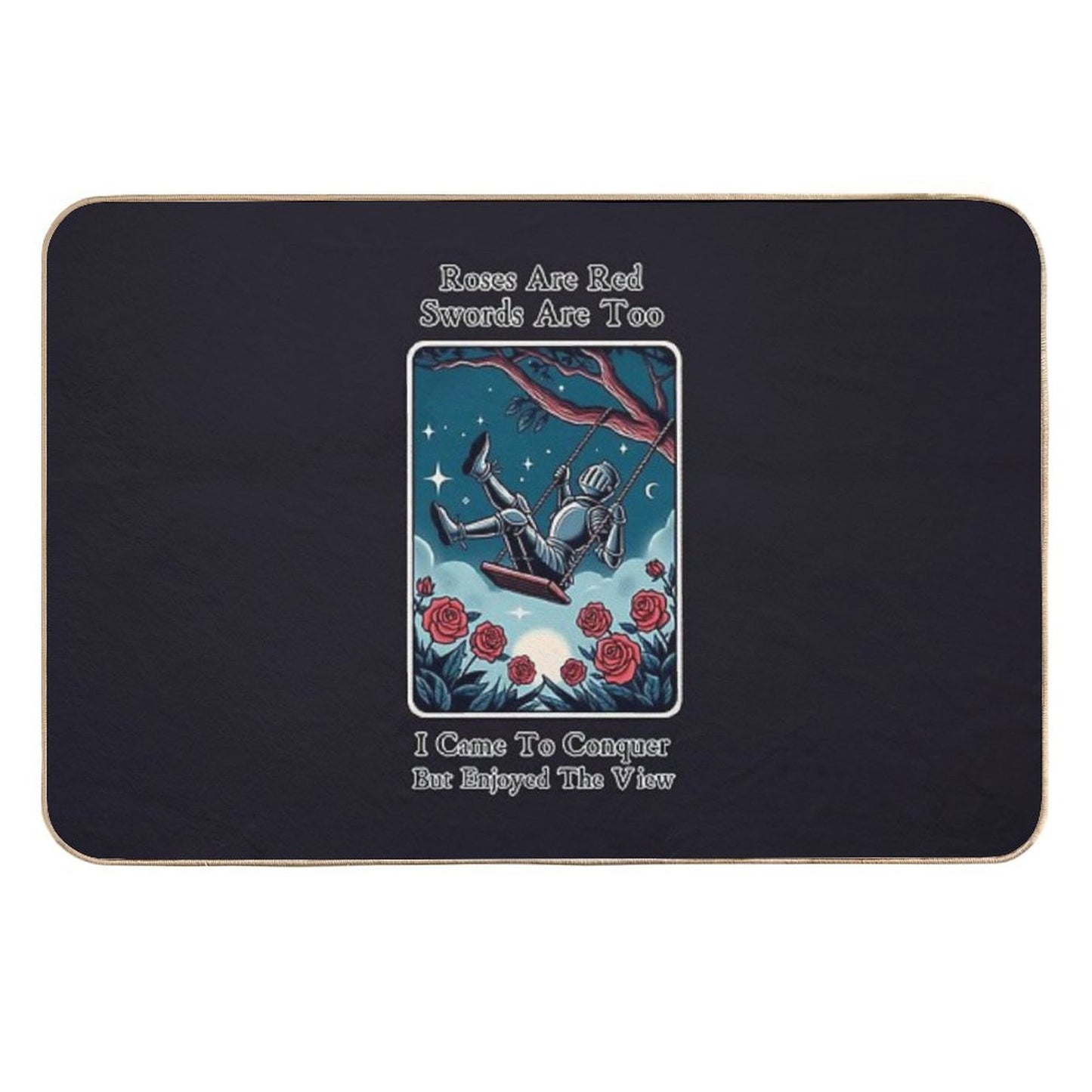 Roses Are Red, Swords Are Too - Tarot  Dirt-Trapping Bath Mat