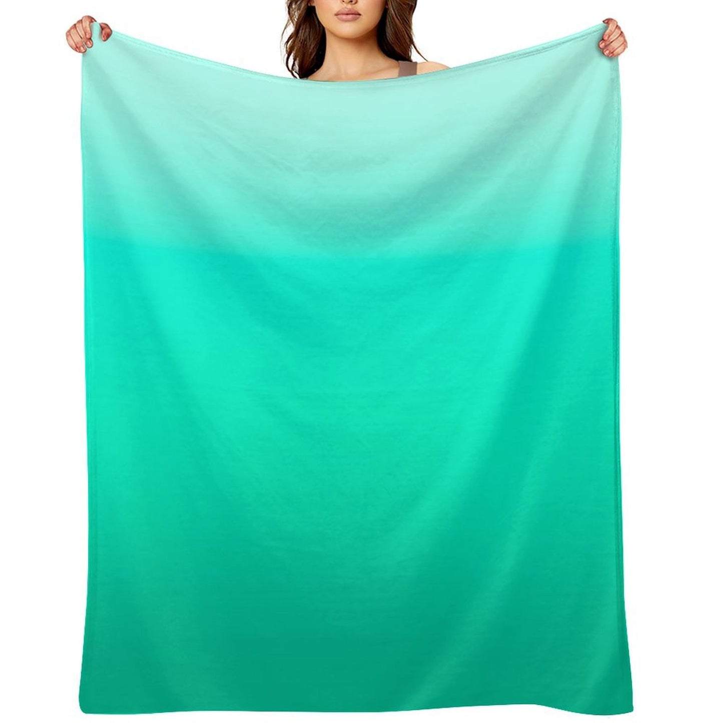 Mint Gradient Anti-pilling Throw Blanket
