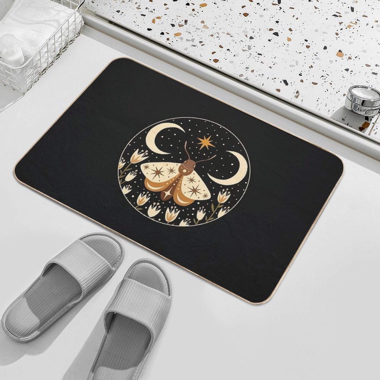 Between Two Moons Non-Slip Bath Mat