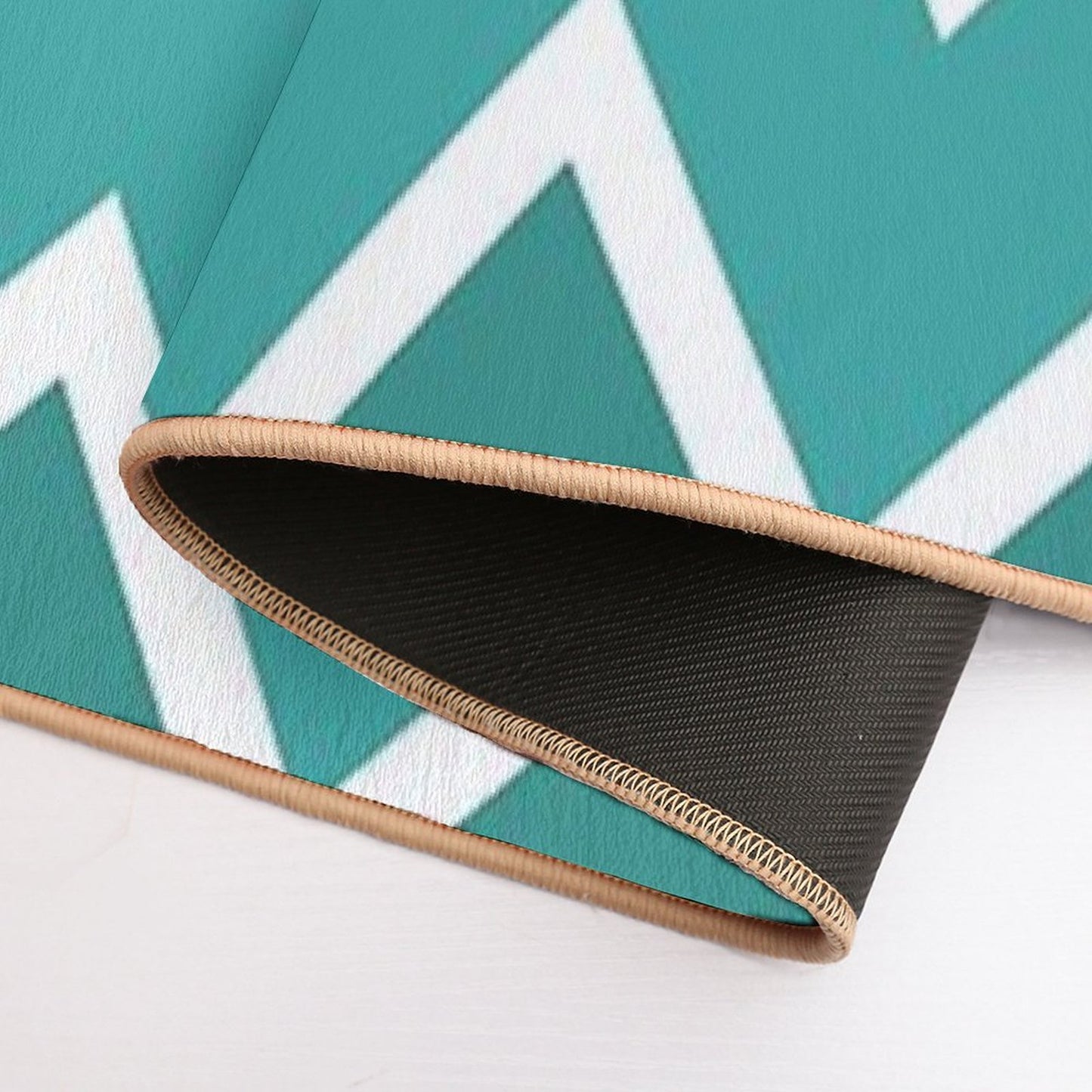 Teal Zigzag Shades Rapid-Drying Bath Mat