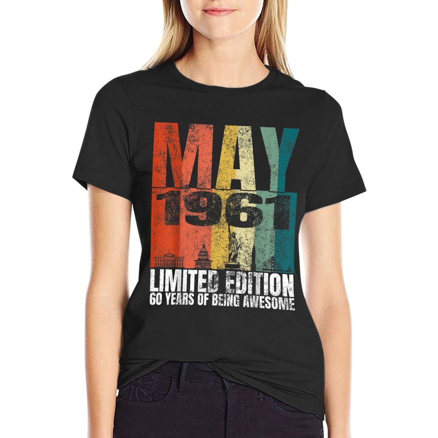 Vintage May 1961 Bday Costume 60 Years Old 60th Birthday Durable T-Shirt