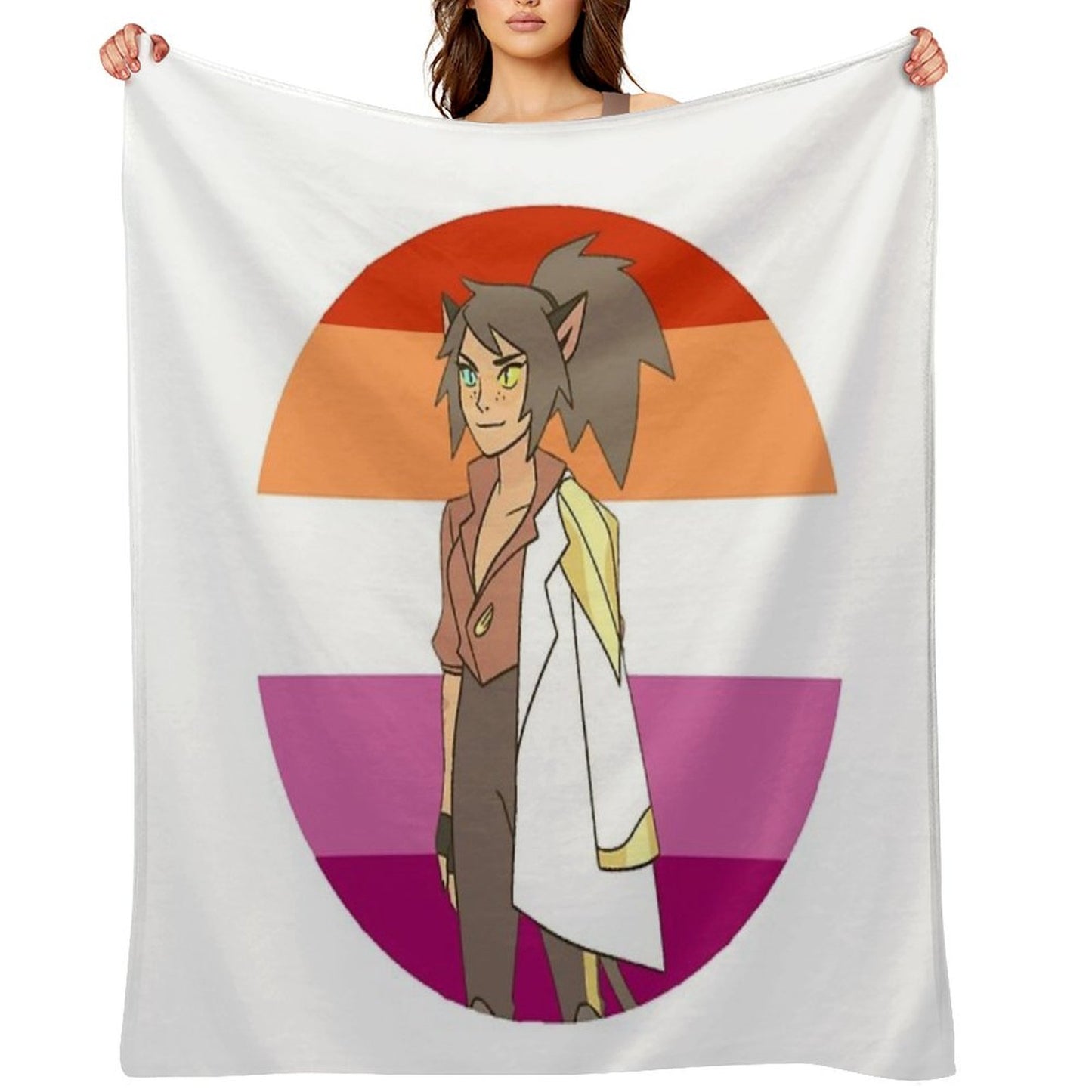 Future Catra She-Ra Lesbian Flag SPOP Velvety-soft Throw Blanket