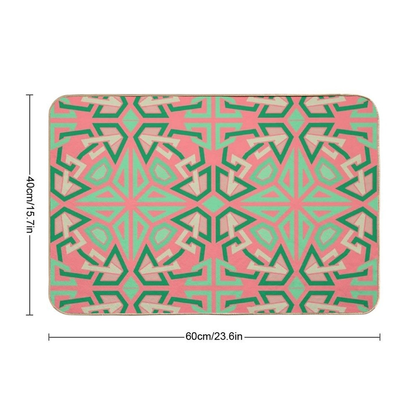 Four-Way Stars & Crossed Lines Ornament Fade-Resistant Bath Mat