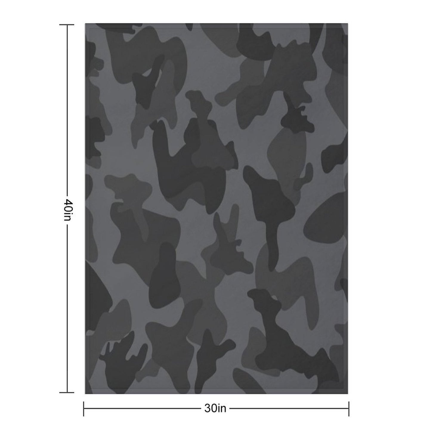 Camouflage Black Grey Night Camo Easy Care Throw Blanket