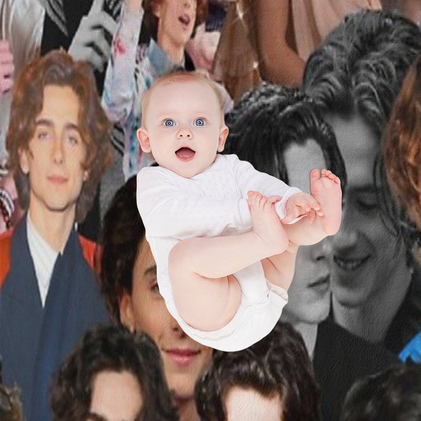 Timothee Chalamet Collage Shrink-resistant Throw Blanket