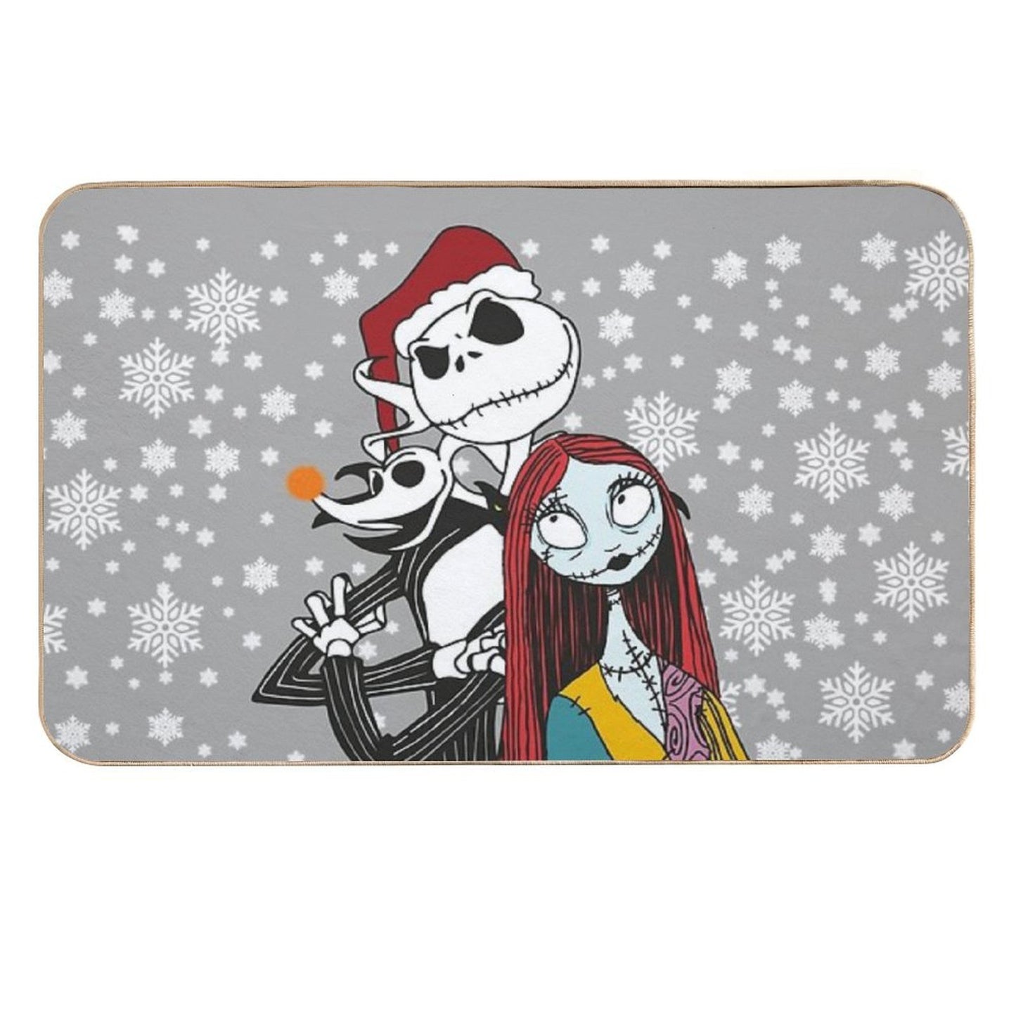 Jack Skellington, Zero And Sally - The Nightmare Before Christmas Slip-Resistant Bath Mat