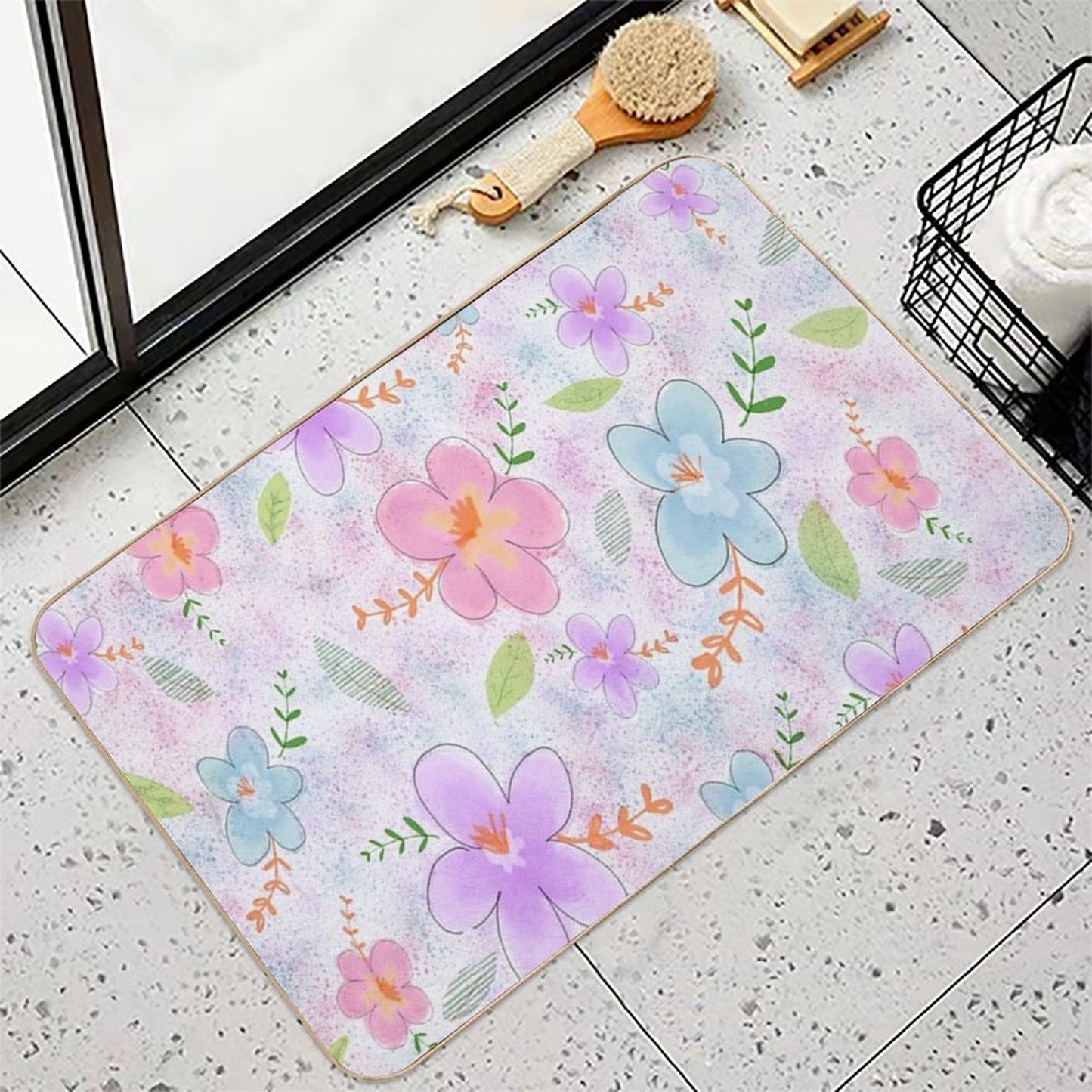 Sweet Floral. Stain-Proof Bath Mat