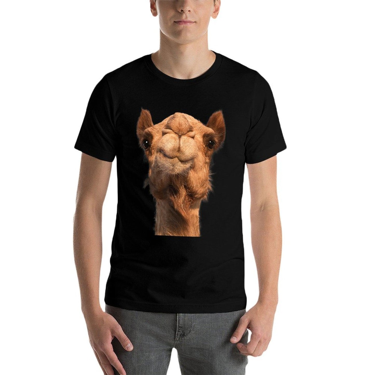 Camel Animal Face Cotton T-Shirt