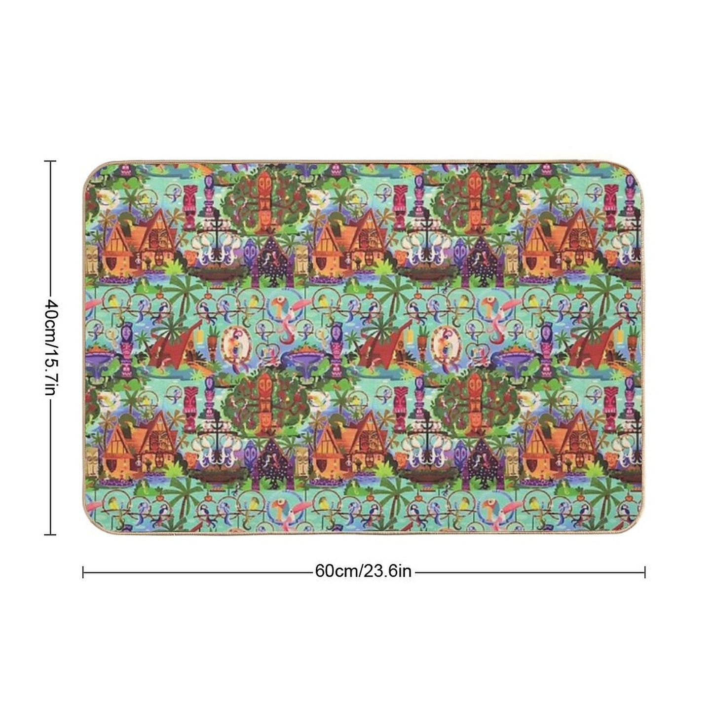 The ORIGINAL Enchanted Tiki Room Collage Durable Bath Mat