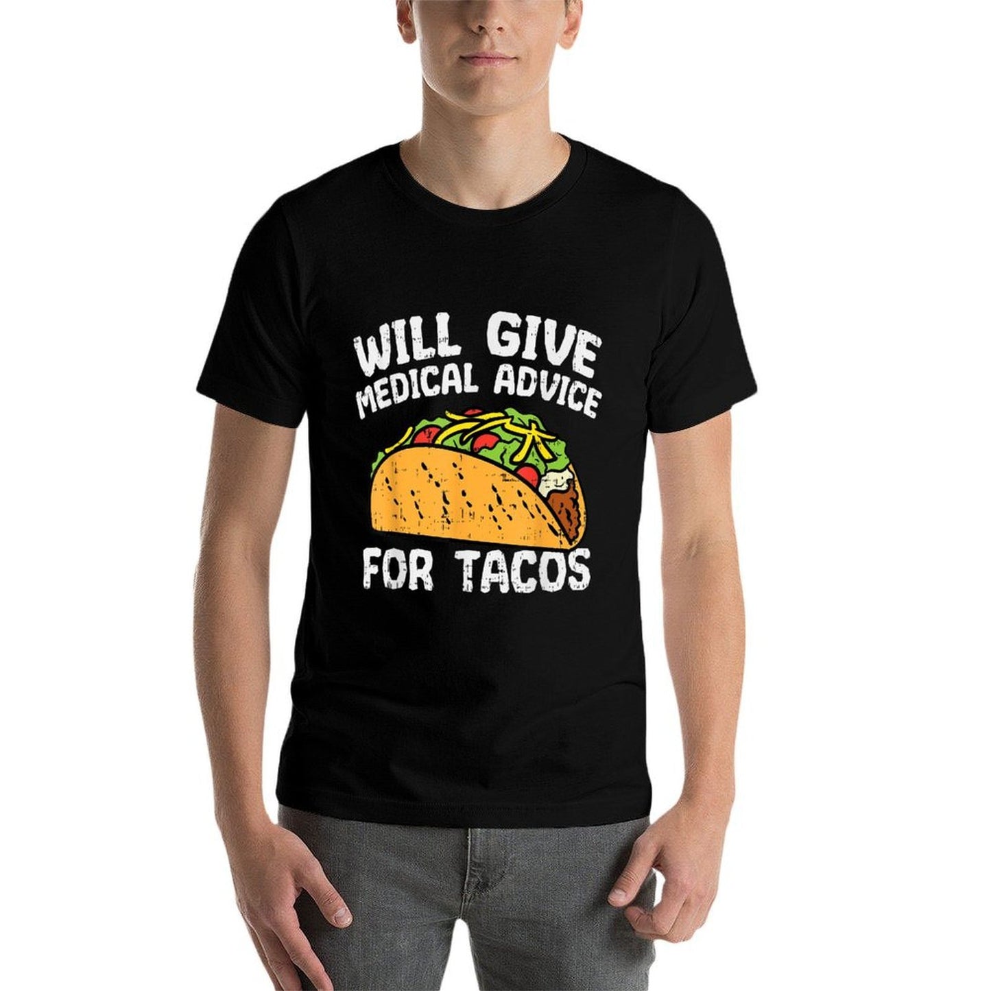 Medical Advice For Tacos Mexican Cinco De Mayo Doctor Nurse Ribbed Collar T-Shirt