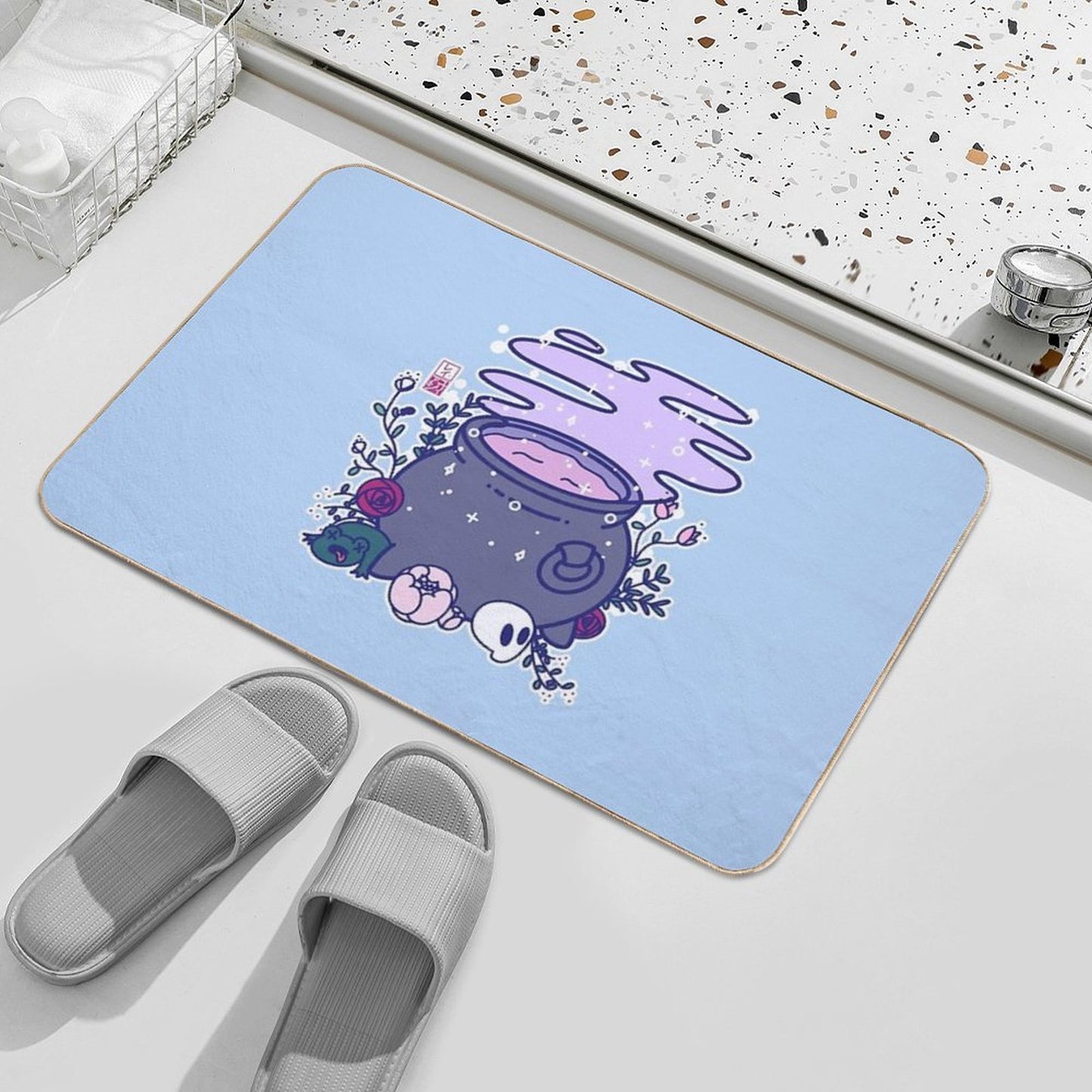 Kawaii Cauldron Pet-Safe Bath Mat