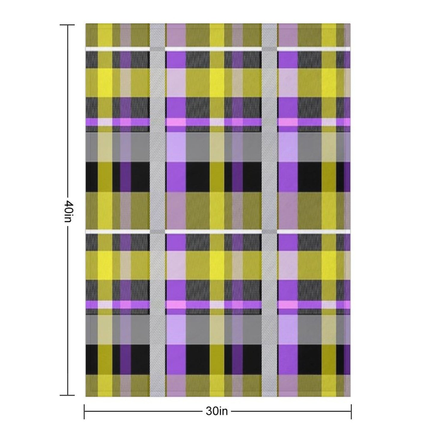 Nonbinary Flag Check Machine-washable Throw Blanket