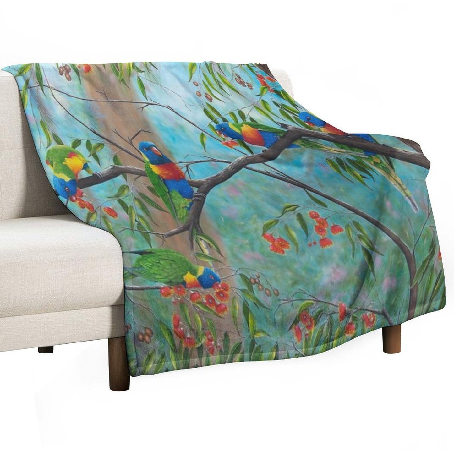 Sunday Lunch in The Dandenongs Machine-washable Throw Blanket