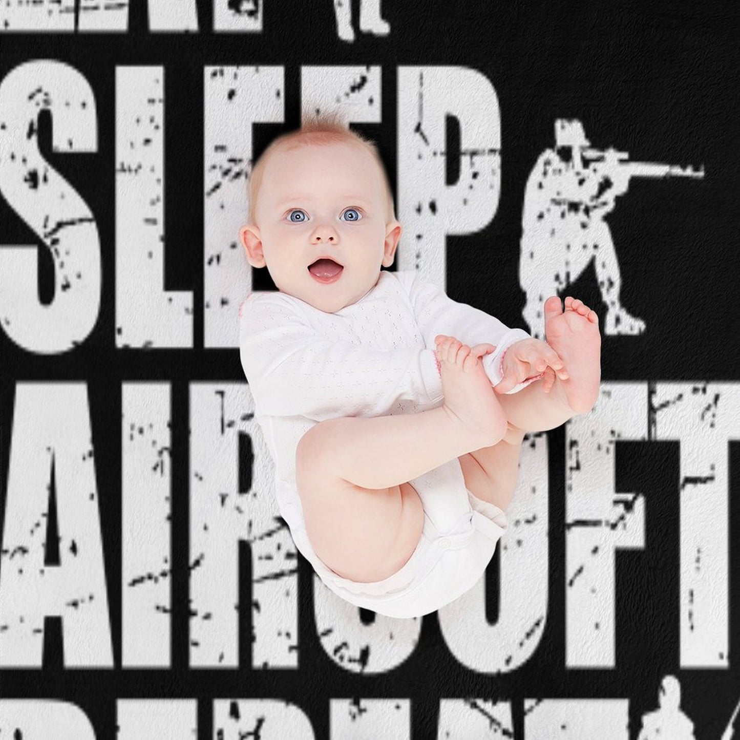 Eat Sleep Airsoft Repeat Eco-conscious Throw Blanket