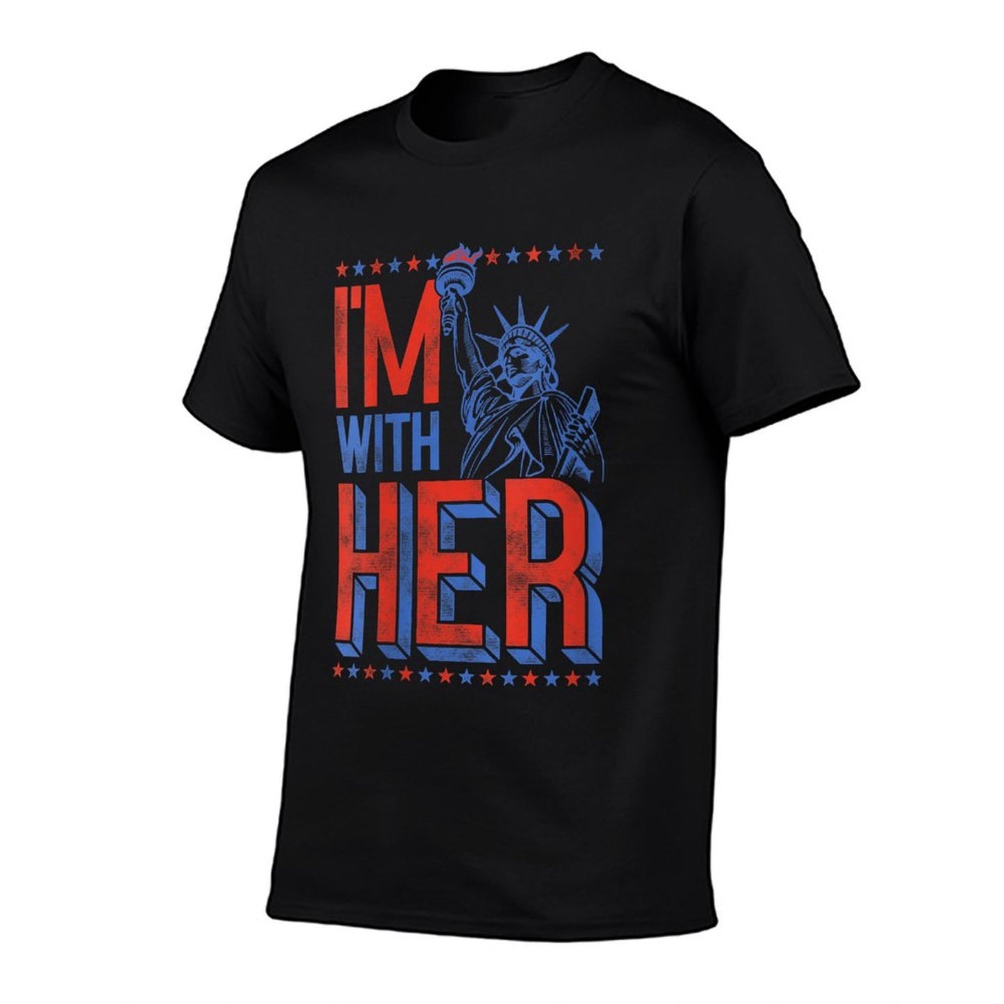 Womens Trendy Statue Of Liberty Im With Her Red White Blue Vintage-inspired T-Shirt