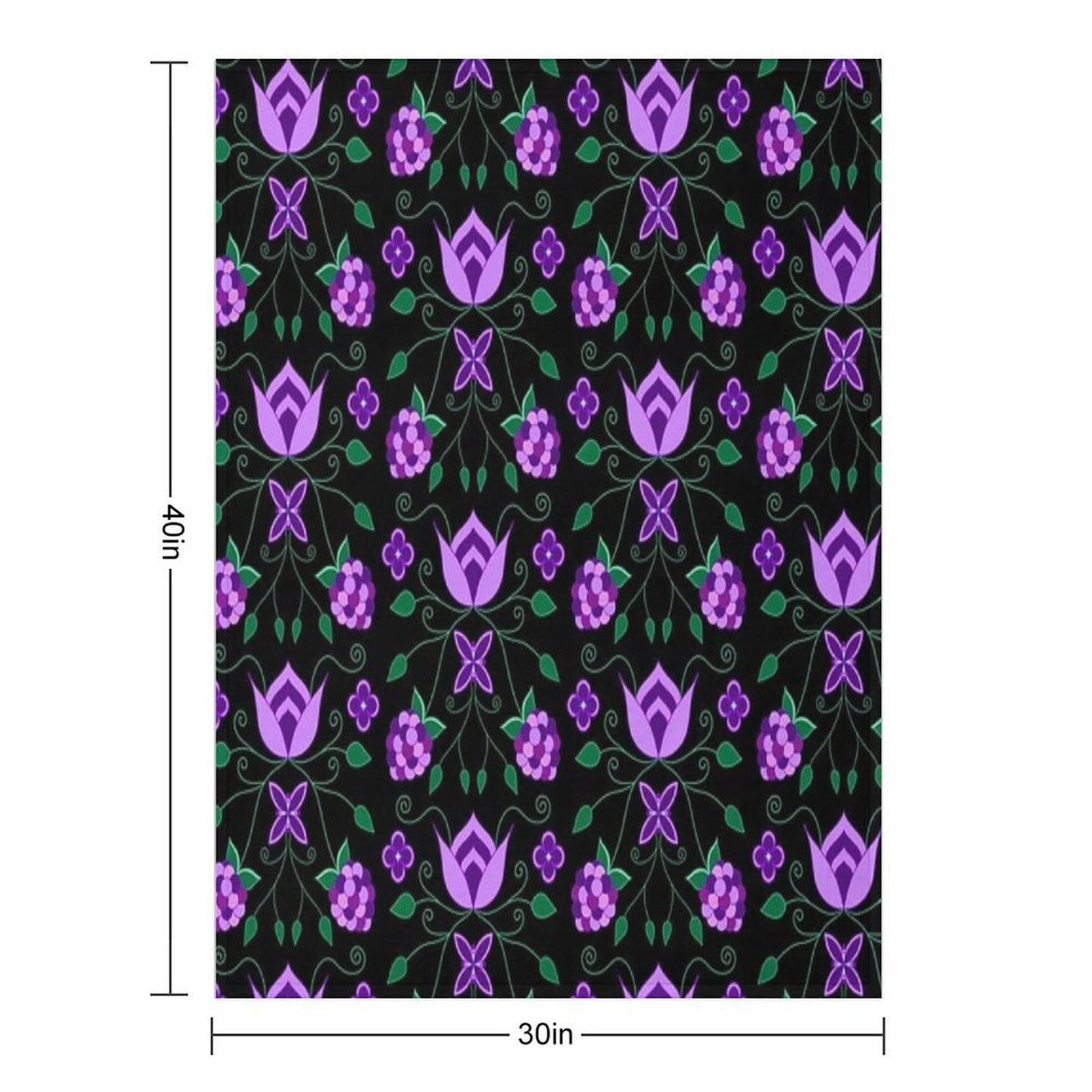 Purple Floral All-season Throw Blanket