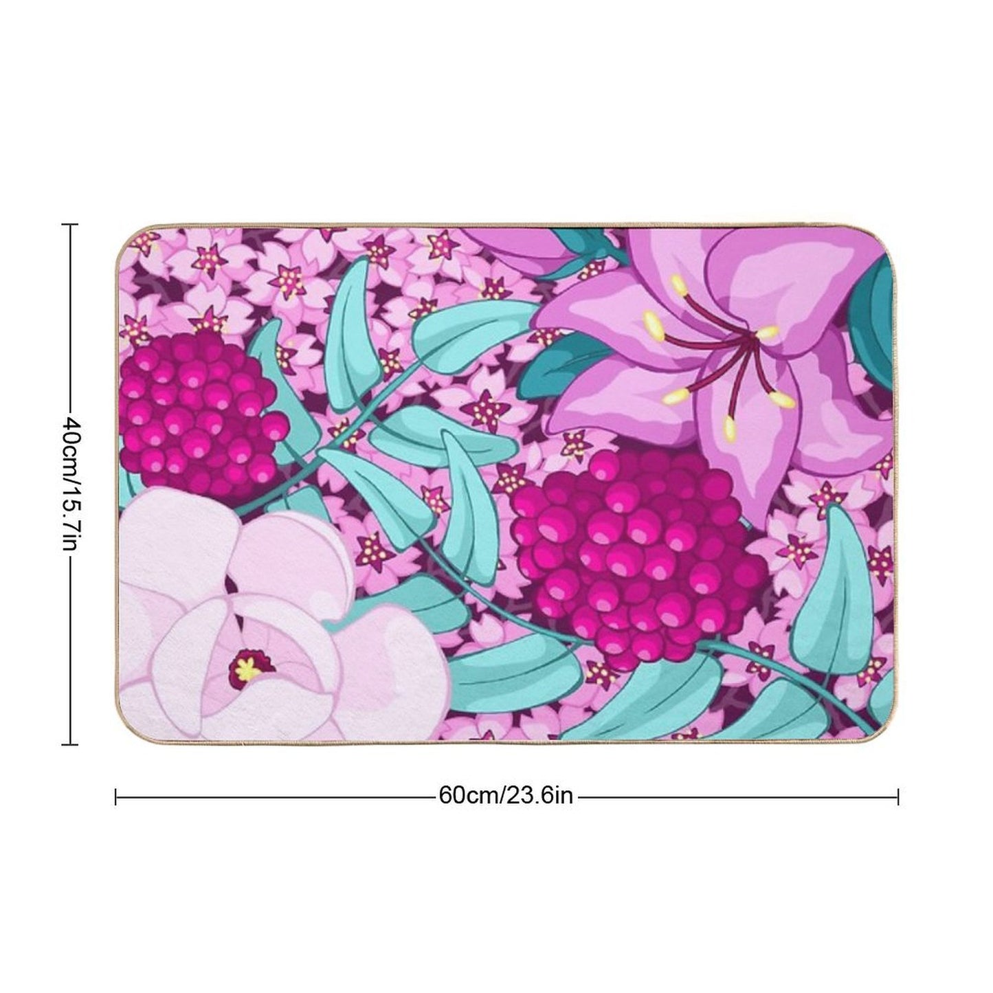 Feminine Florals Stain-Proof Bath Mat