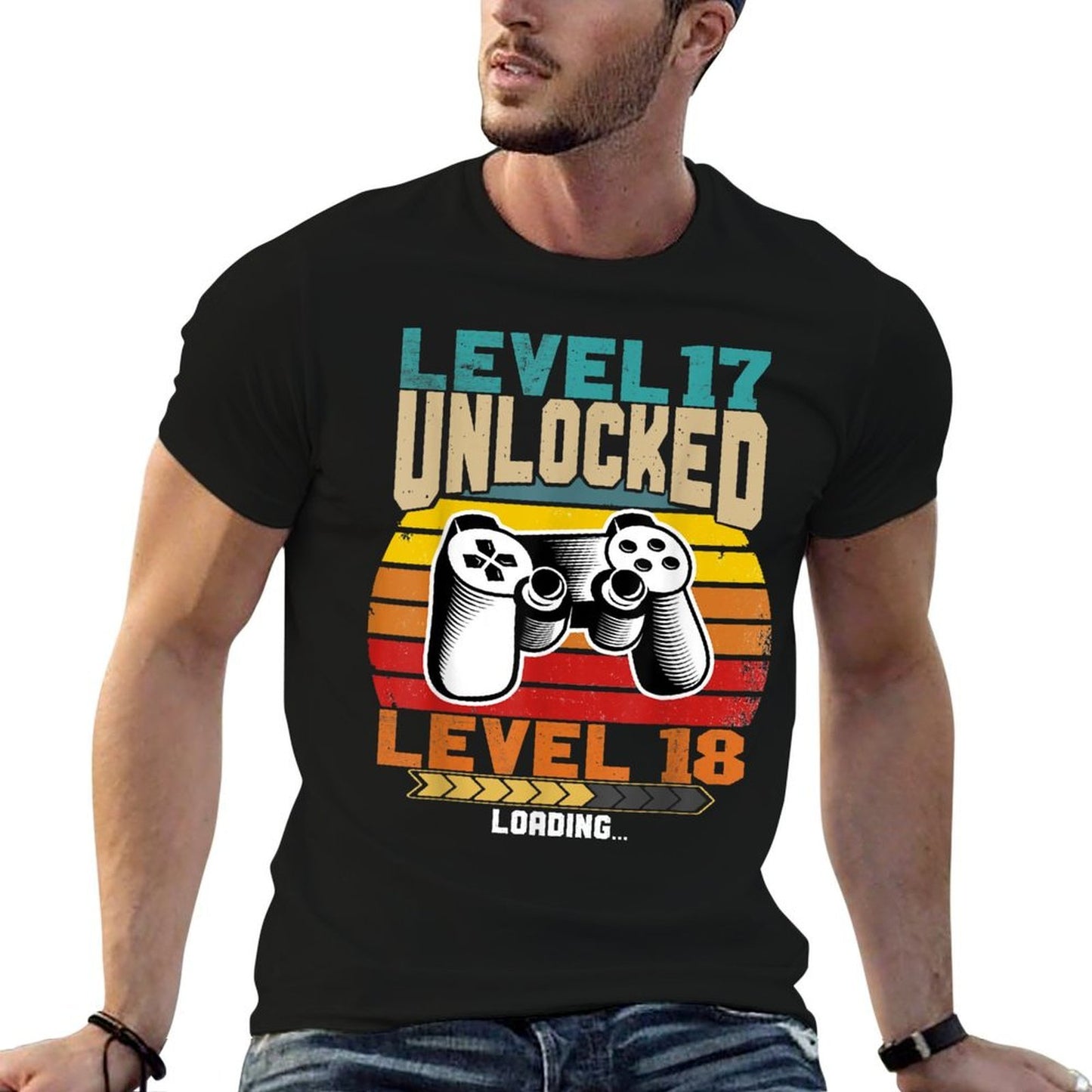 Level 17 Unlocked Level 18 Loading 17th Birthday Polyester Blend T-Shirt