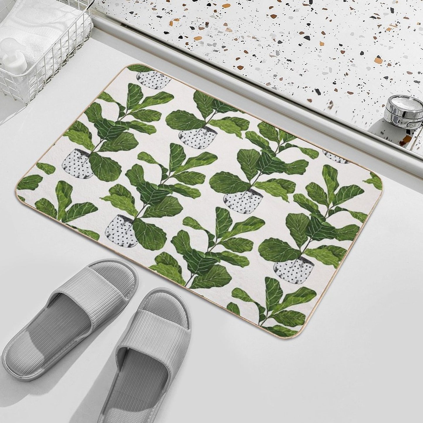 Fiddle Leaf Fig Tree Interior Plant Odorless Bath Mat
