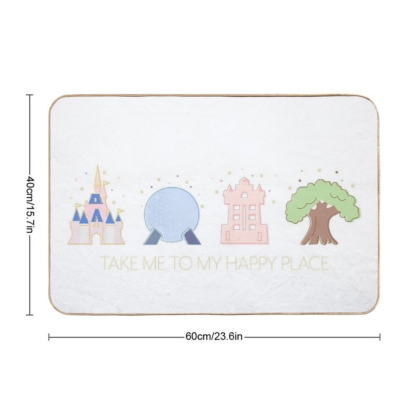 Take Me to My Happy Place - Four Magic Kingdoms Dirt-Trapping Bath Mat